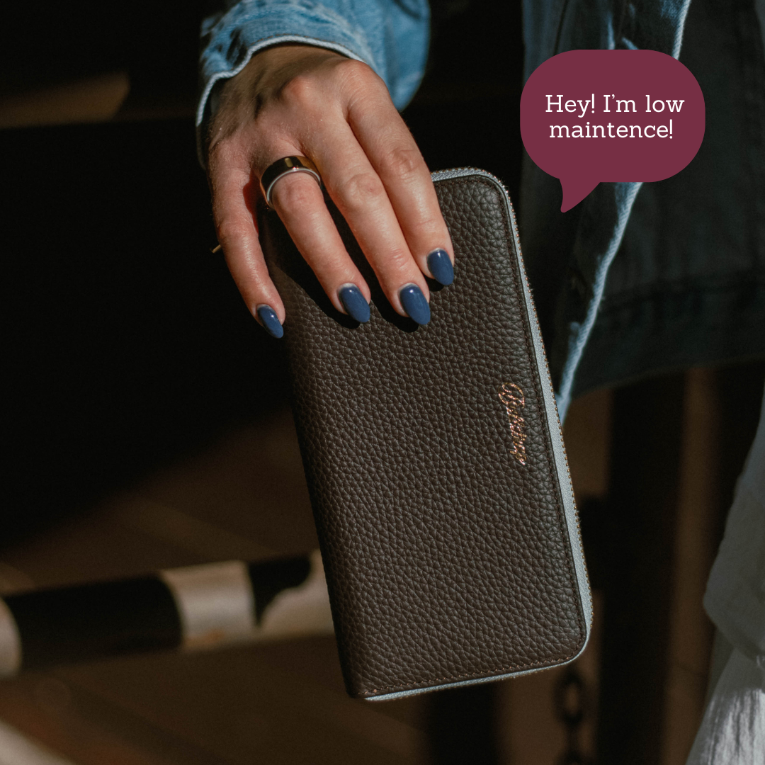 The Dolly Trackable Wallet - Cocoa/Bluebelle