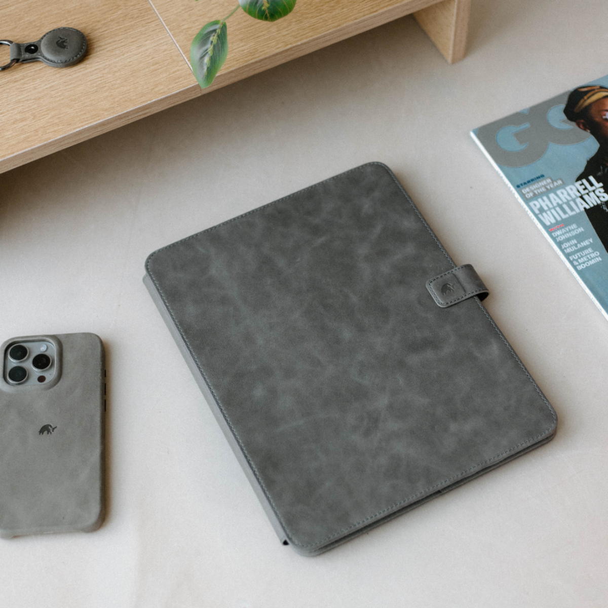 Leather iPad Case - Slate