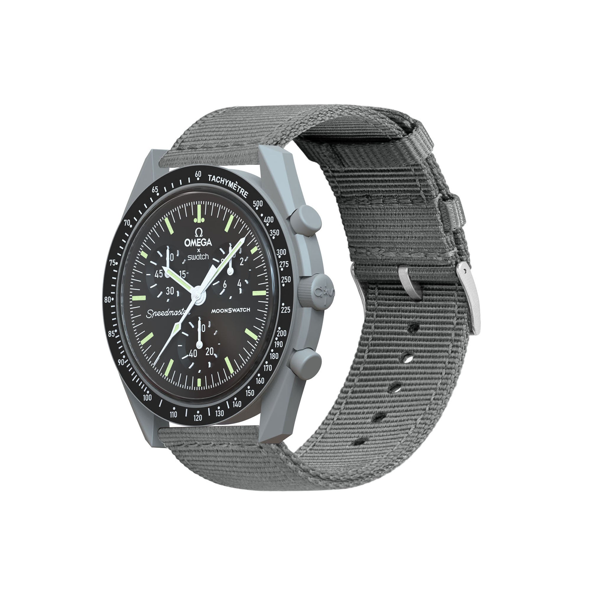 Omega Moonswatch Two Piece NATO® style Smoke Grey Watch Band