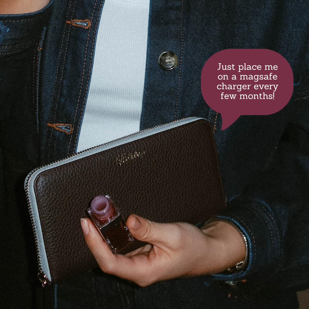 The Dolly Trackable Wallet - Cocoa/Bluebelle