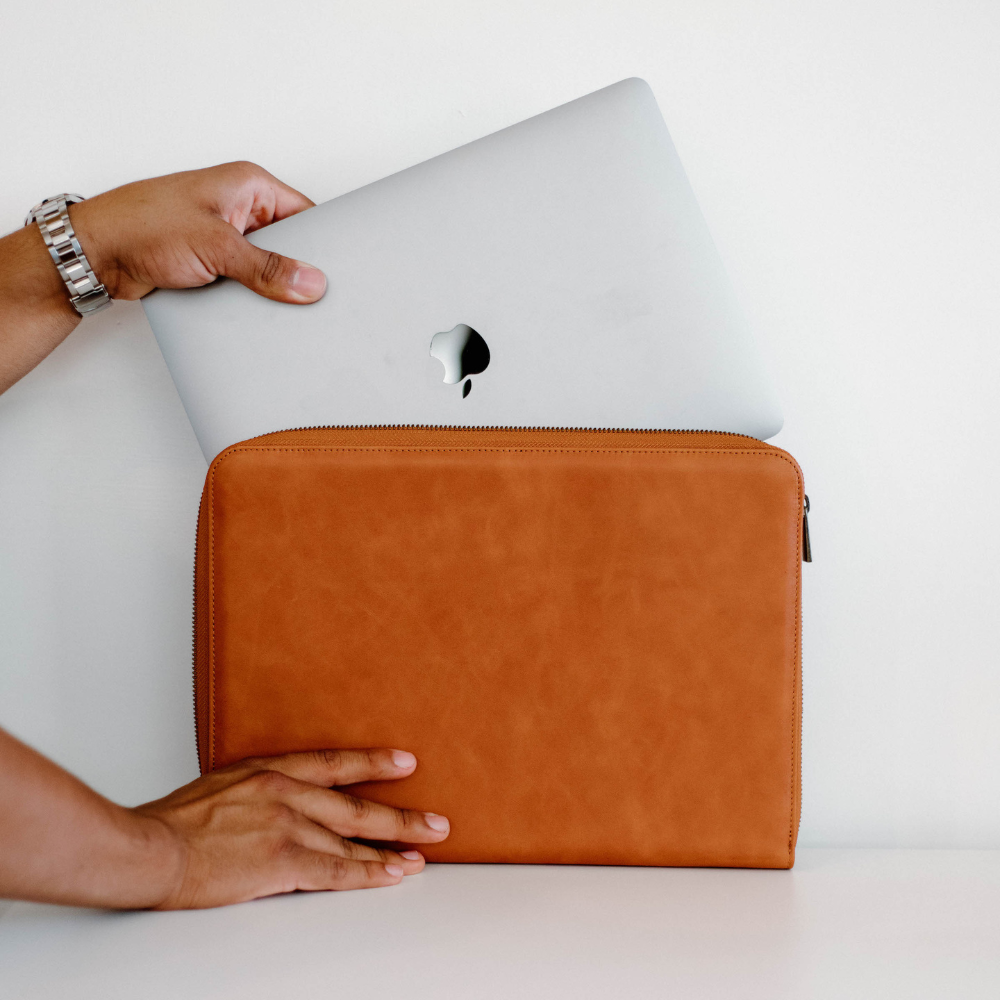 Leather MacBook Sleeve - Sienna