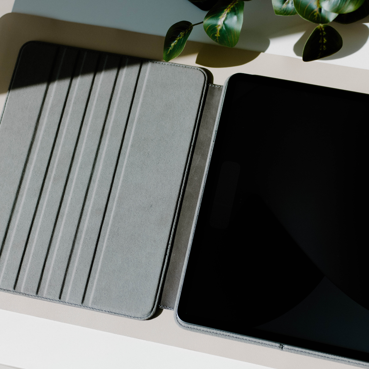 Leather iPad Case - Slate