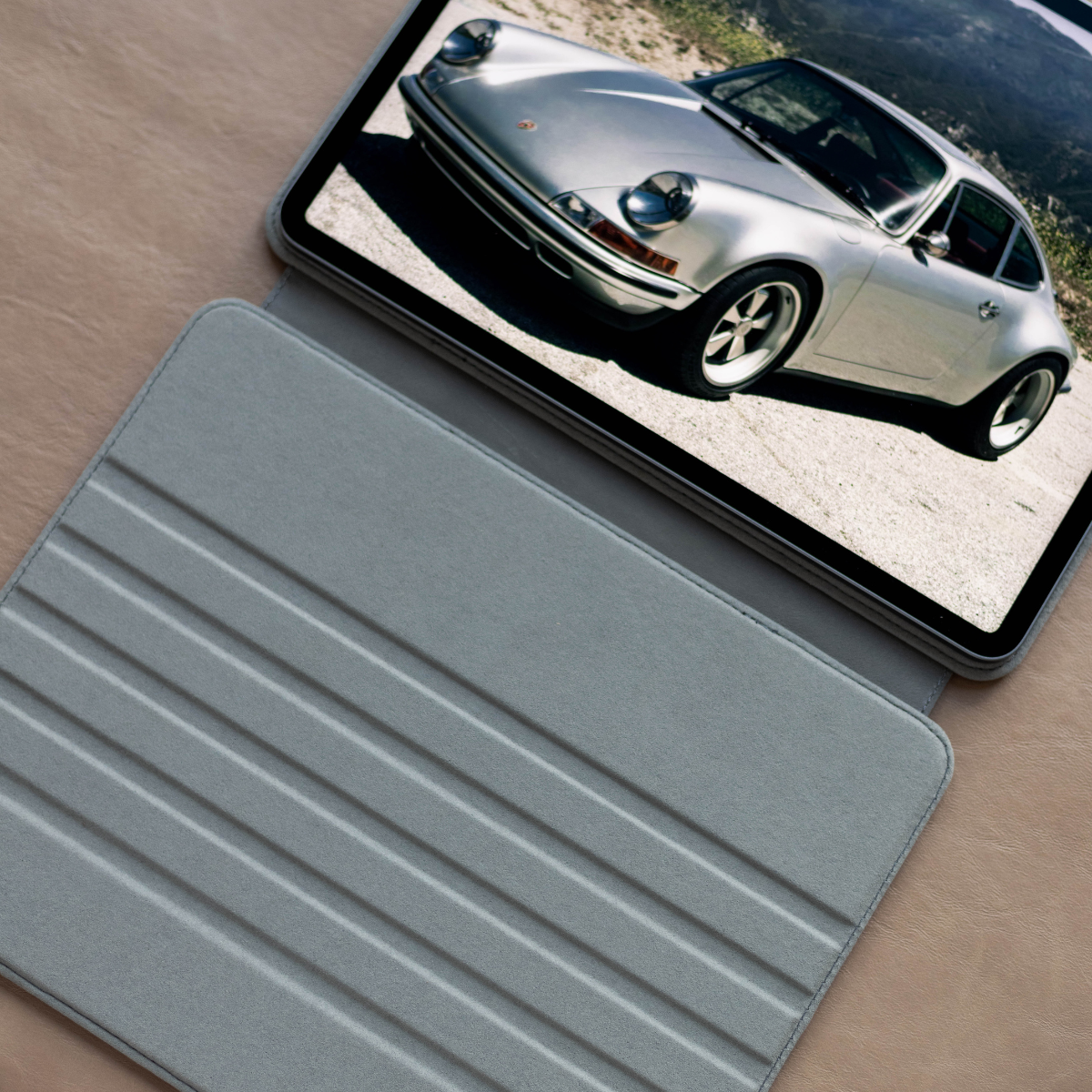 Leather iPad Case - Slate