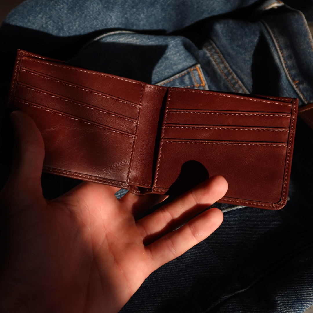 Leather Nav Bifold Wallet - TERRA