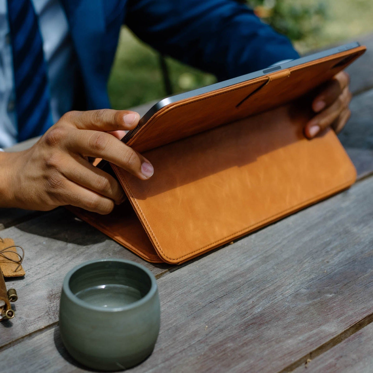 Leather iPad Case - Sienna