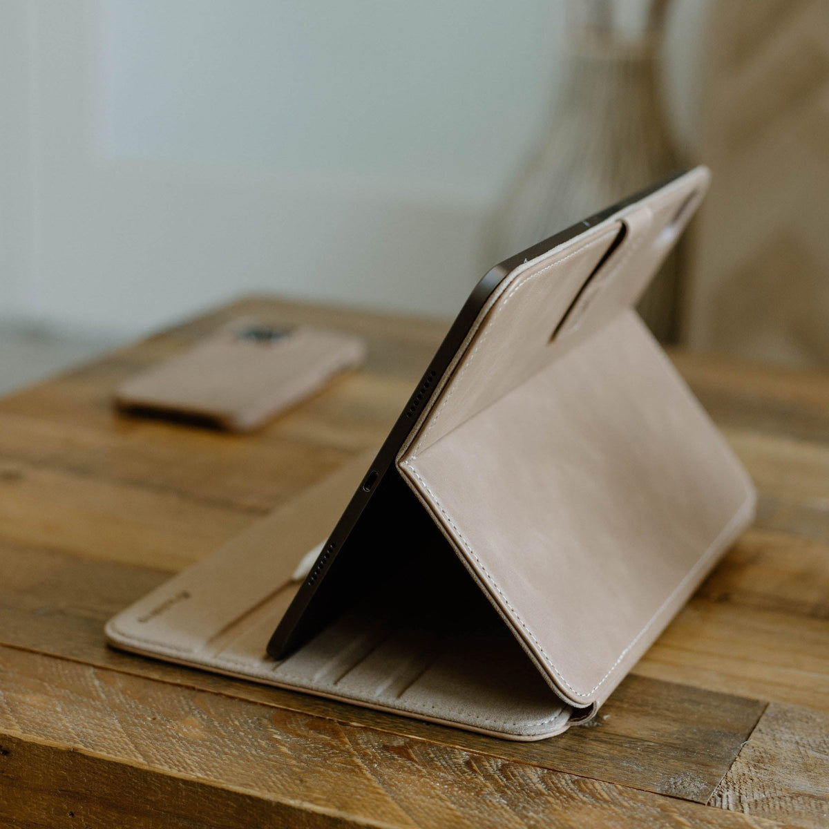 Leather iPad Case - Dune
