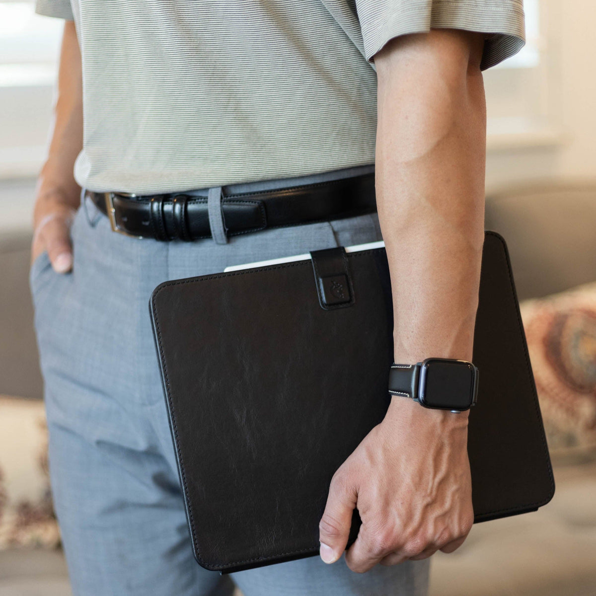 Leather iPad Case - Black