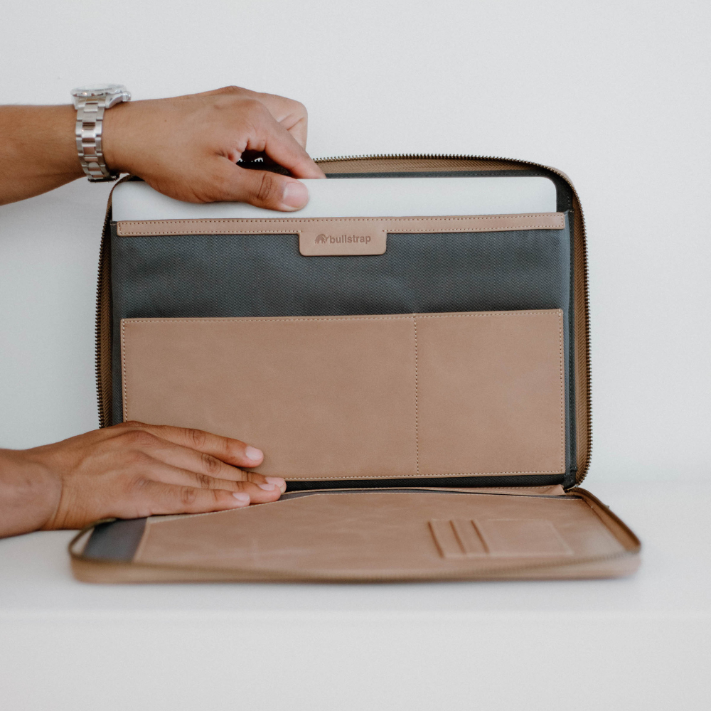 Leather MacBook Sleeve - Dune