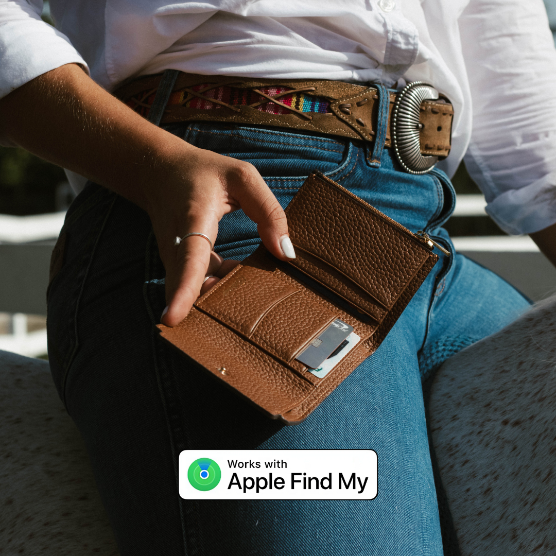 The Haven Trackable Wallet - Cocoa/Saddle