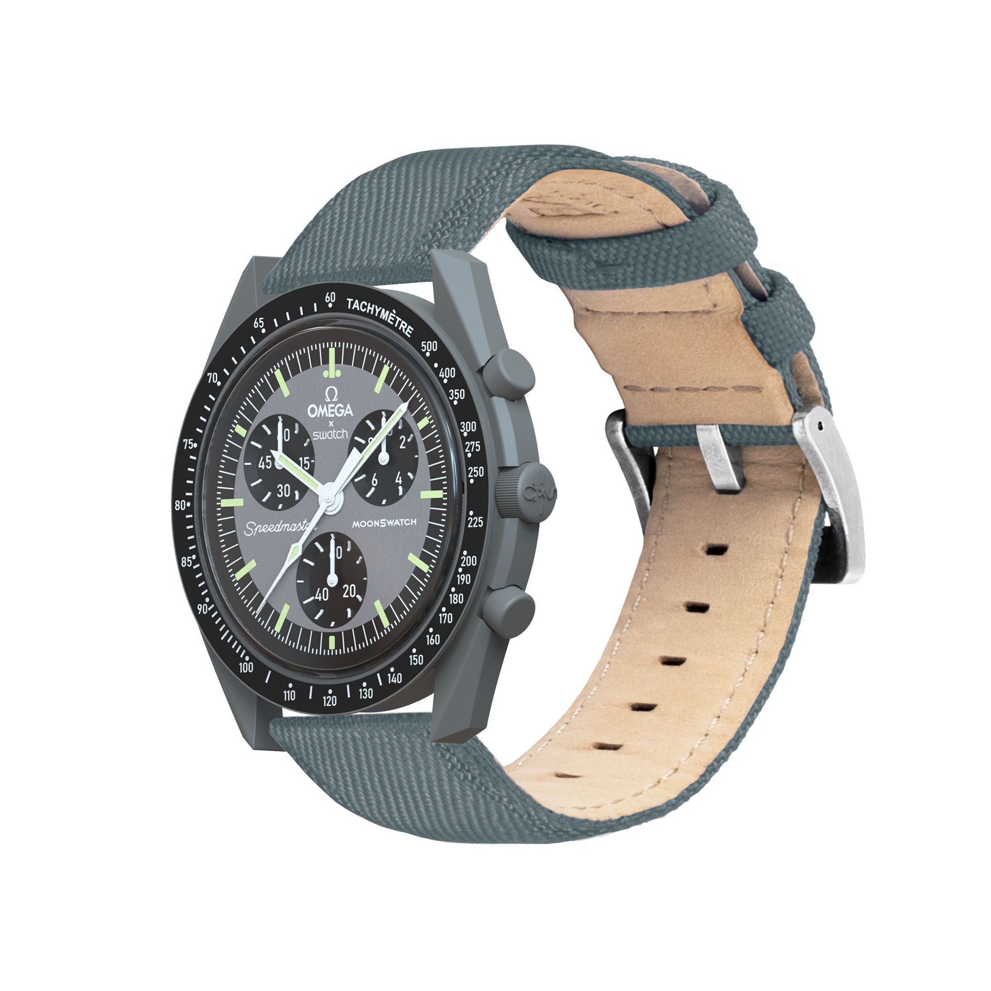 Omega Moonswatch Sailcloth Quick Release Slate Grey Watch Band