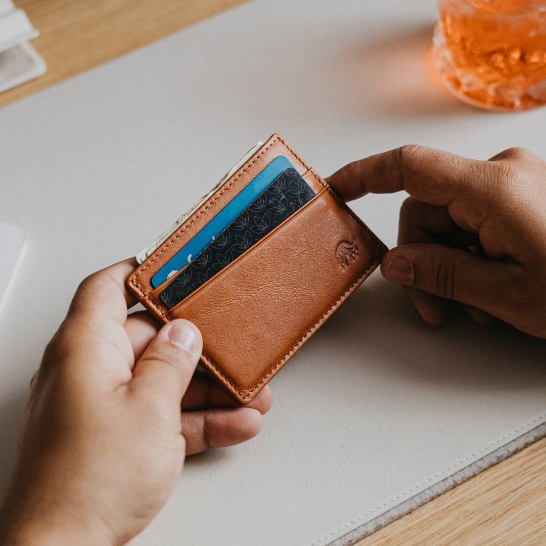 Leather Nav Card Holder - SIENNA