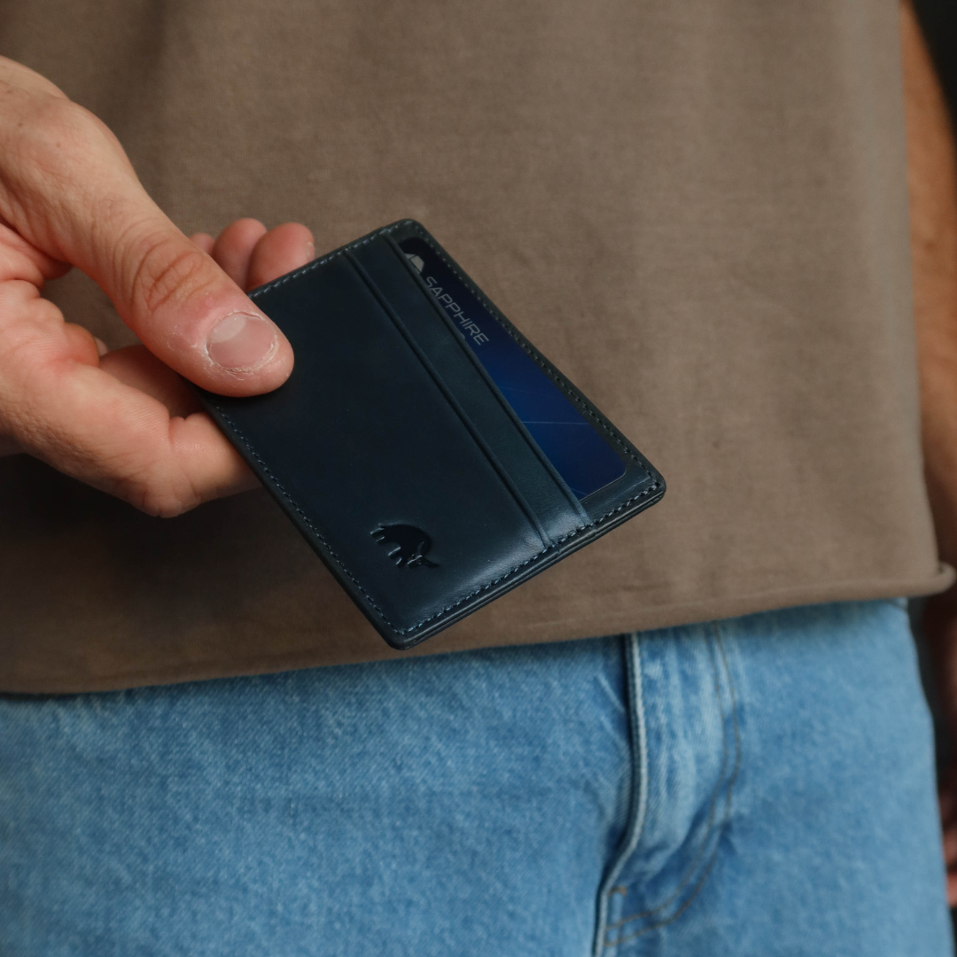 Leather Nav Card Holder - OCEAN