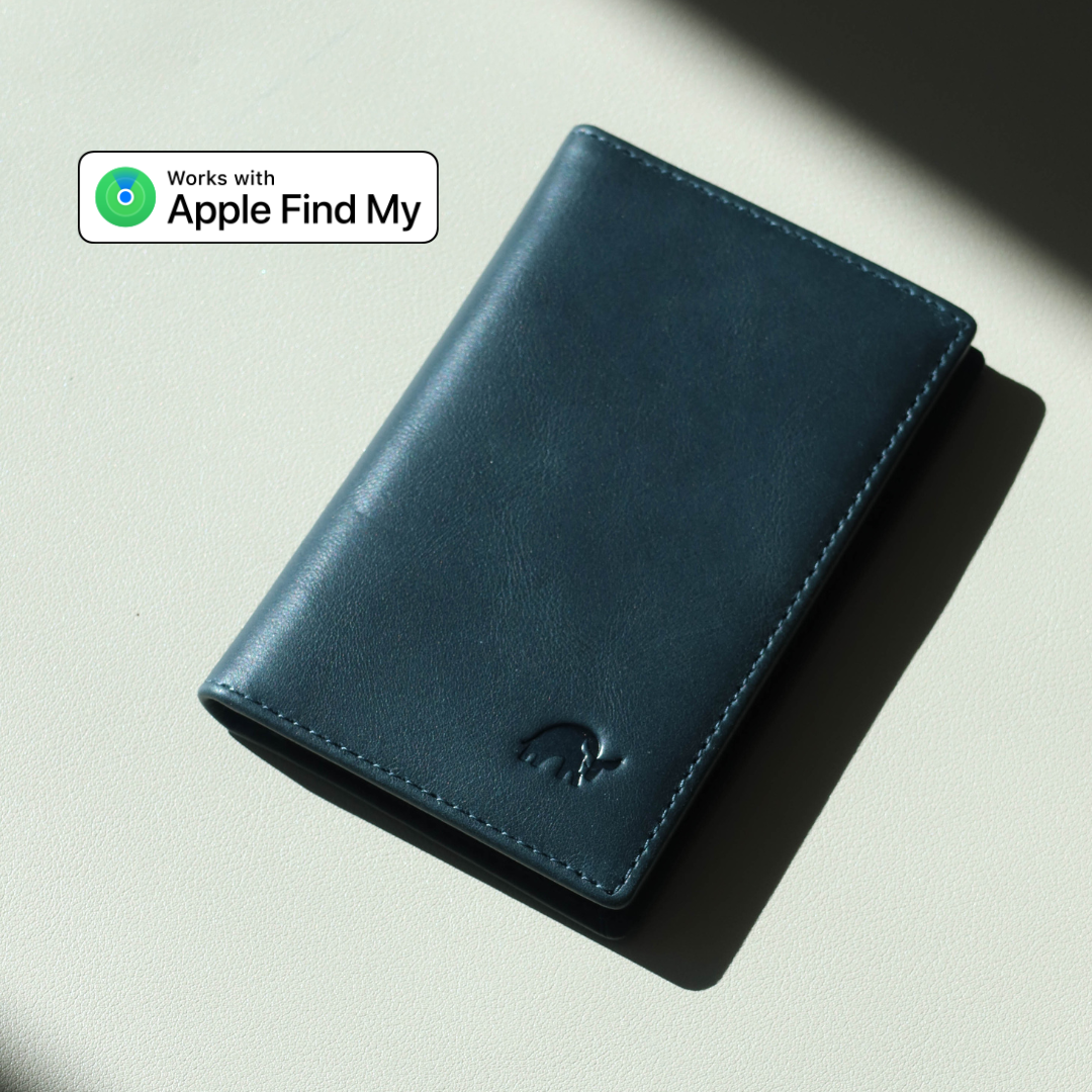 Leather Nav Messenger Wallet - OCEAN