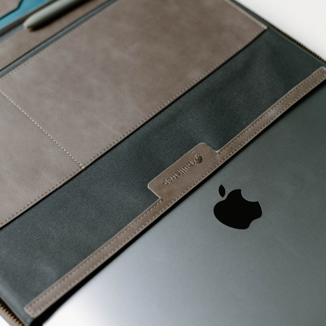 Leather MacBook Sleeve - Slate