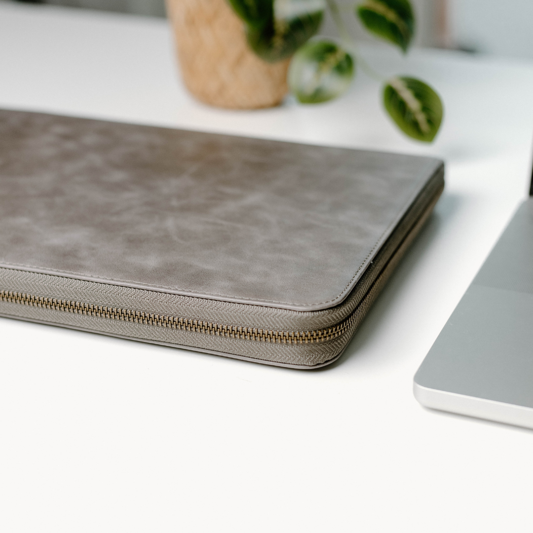 Leather MacBook Sleeve - Slate