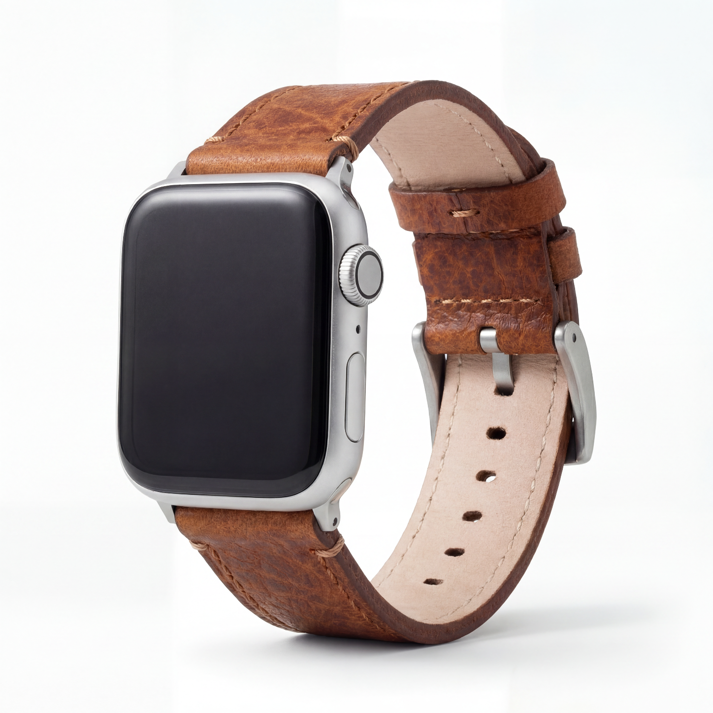 Apple Watch Genuine Bison Brown Leather Watch Band, Made in USA