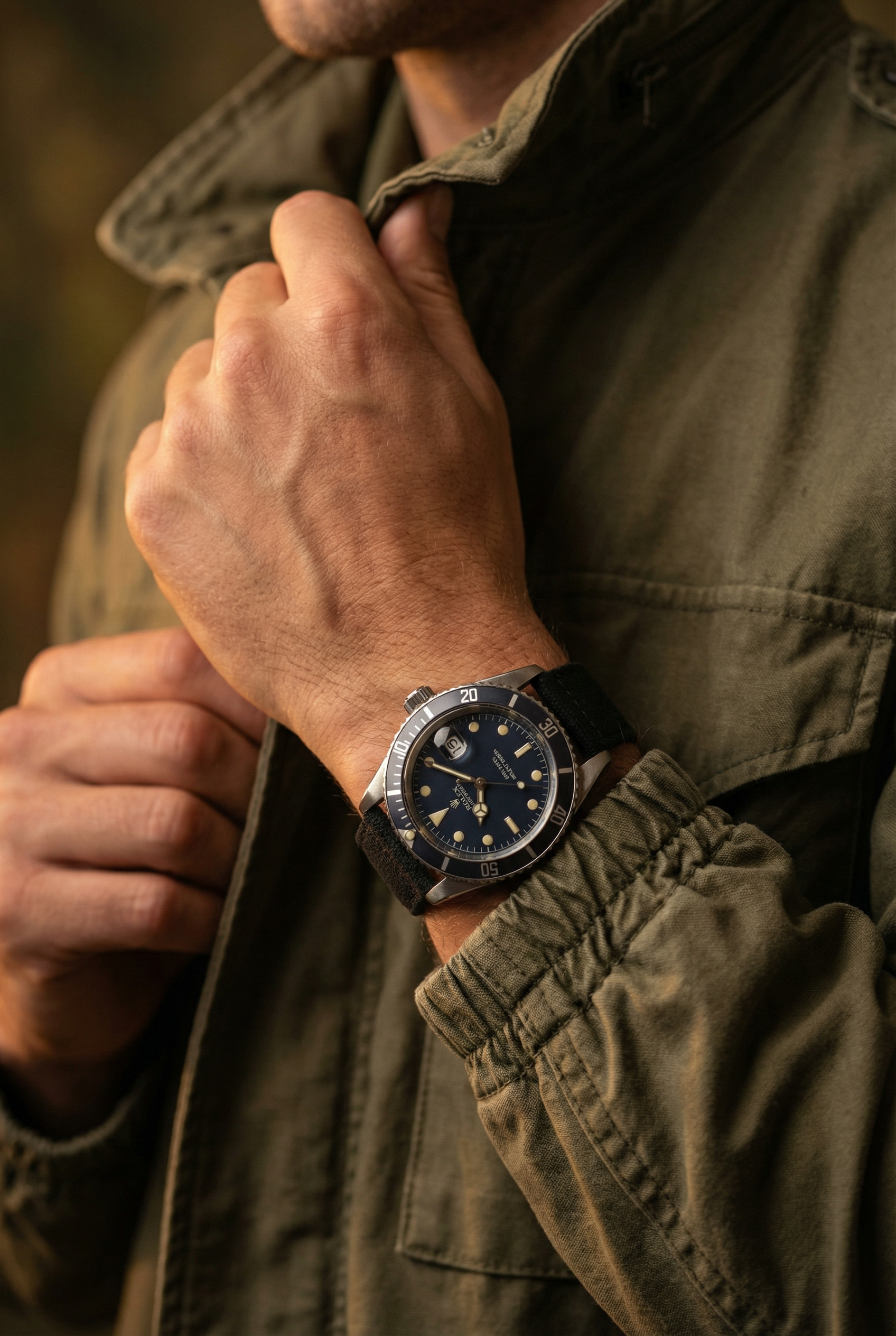 Black Premium Canvas Watch Band