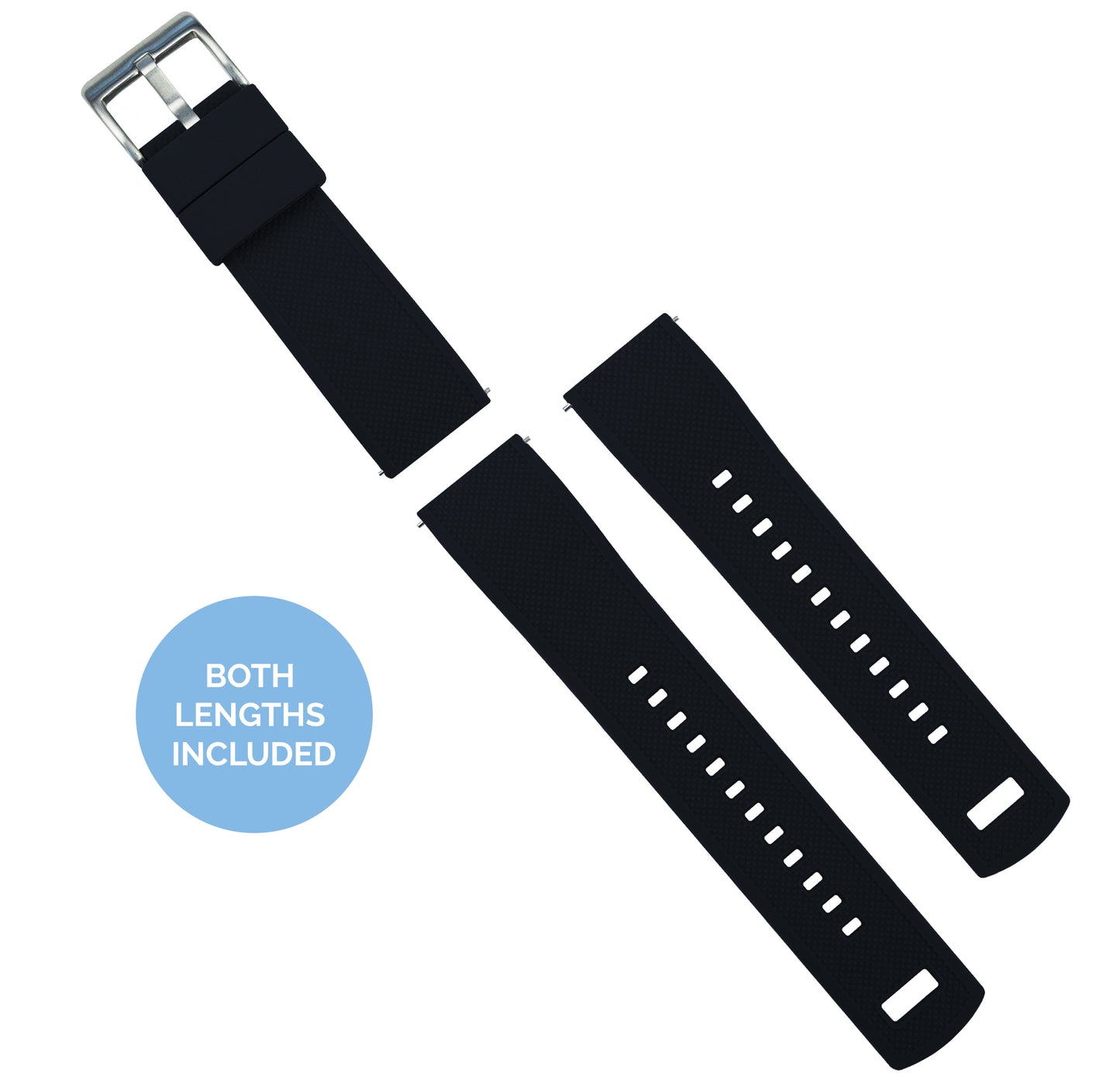 Black Elite Fkm Rubber Watch Band