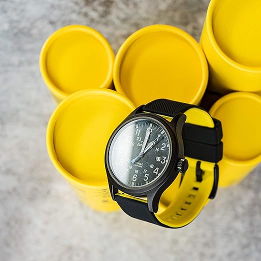 Black Top Yellow Bottom Elite Silicone Watch Band