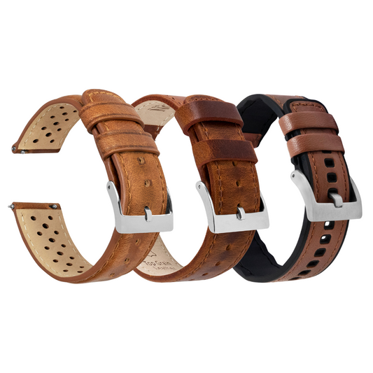 Brown Craftsman’s Choice Leather Watch Strap Bundle | 3 Watch Bands