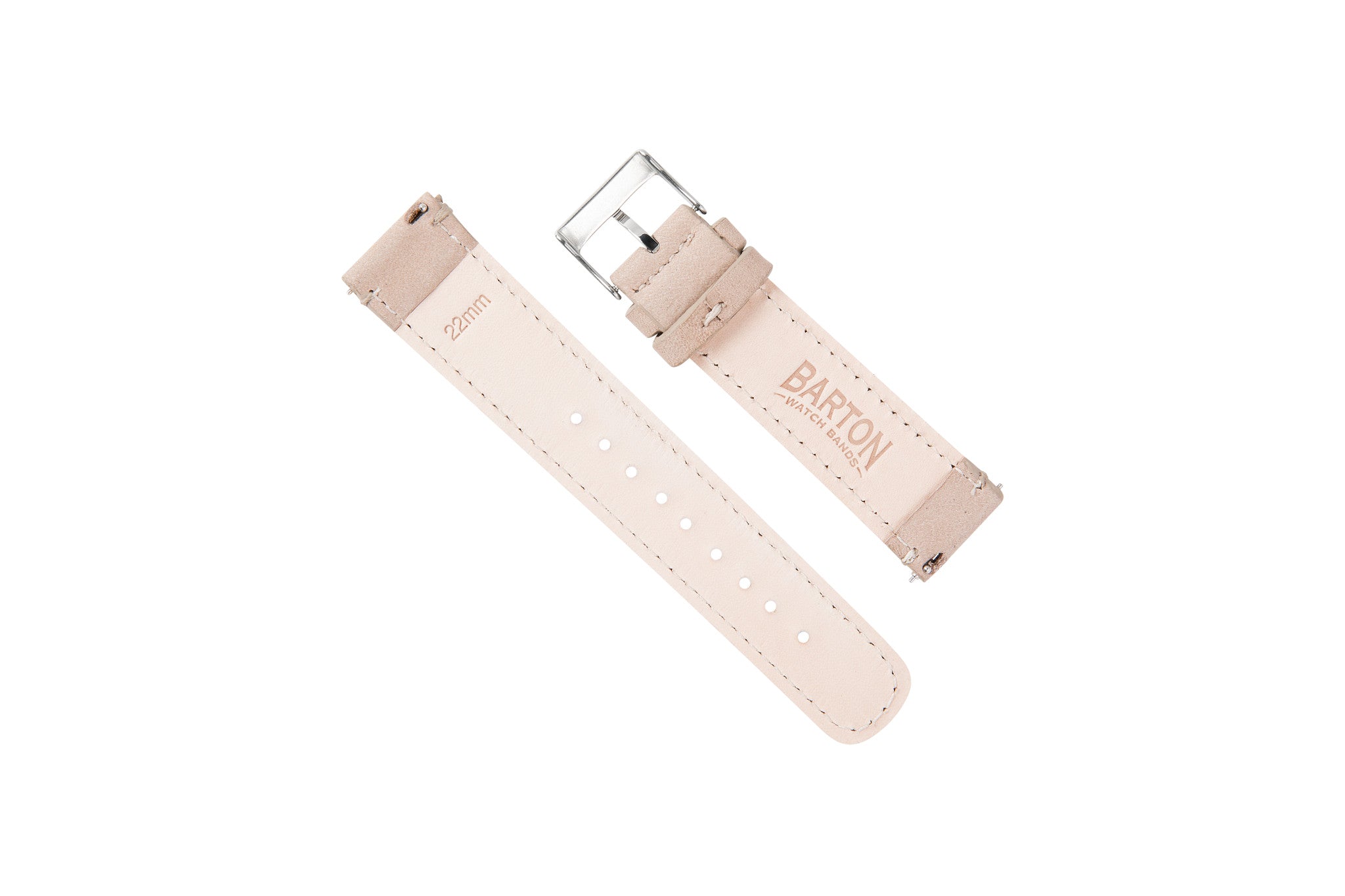 Genuine Nubuck Beige Leather Watch Band, Crafted in the USA