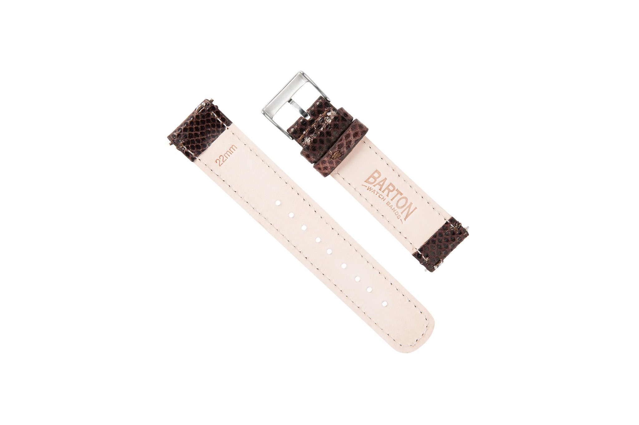 Genuine Snakeskin Brown Leather Watch Band, Crafted in the USA - Tudor Black Bay 58 & Pro (20mm)