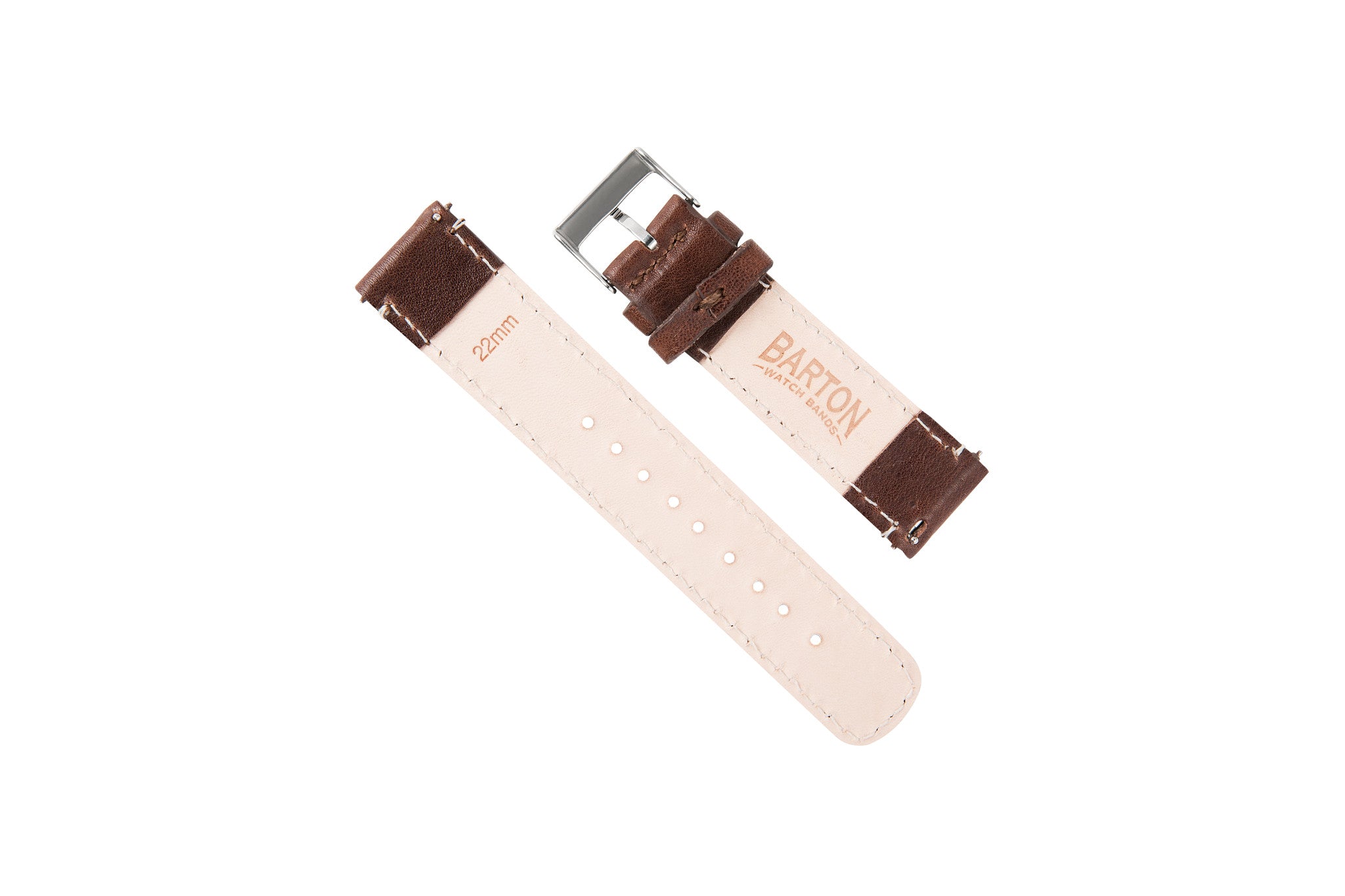 Genuine French Calfskin Brown Leather Watch Band, Crafted in the USA