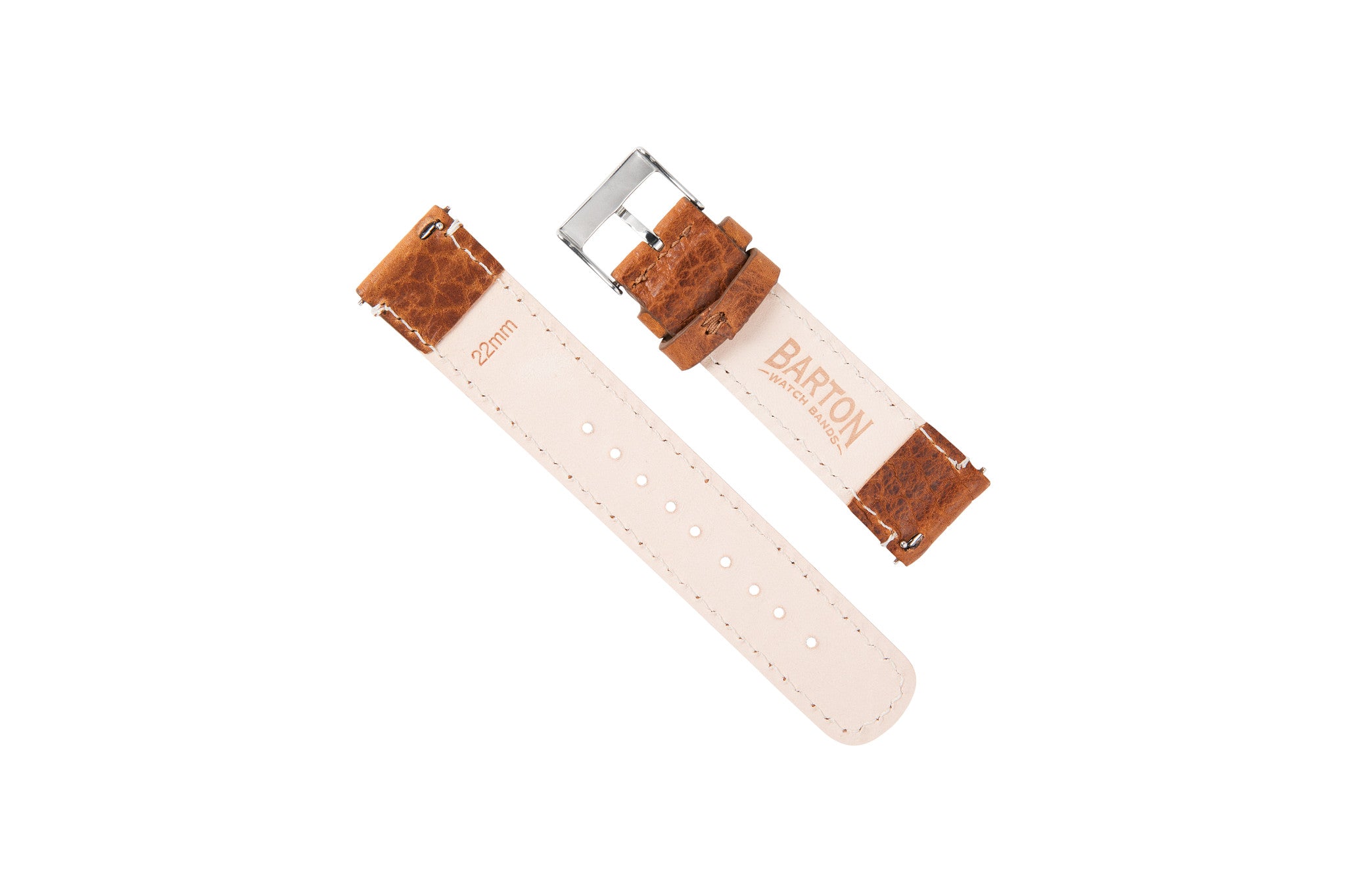 Genuine Bison Brown Leather Watch Band, Made in USA