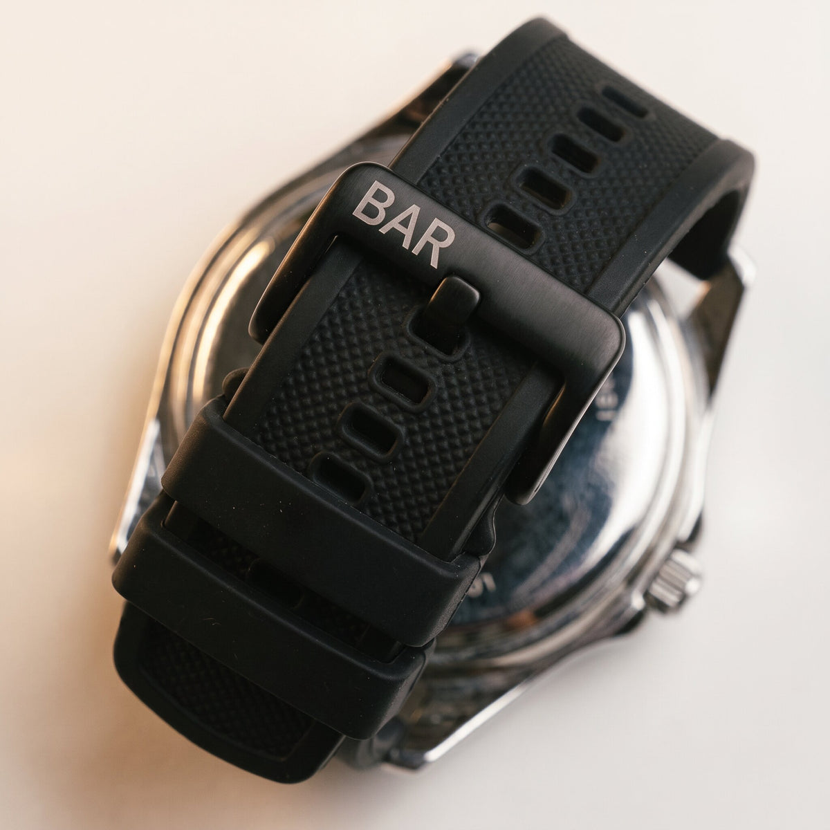 Black Elite Silicone Watch Band (Custom) (2)