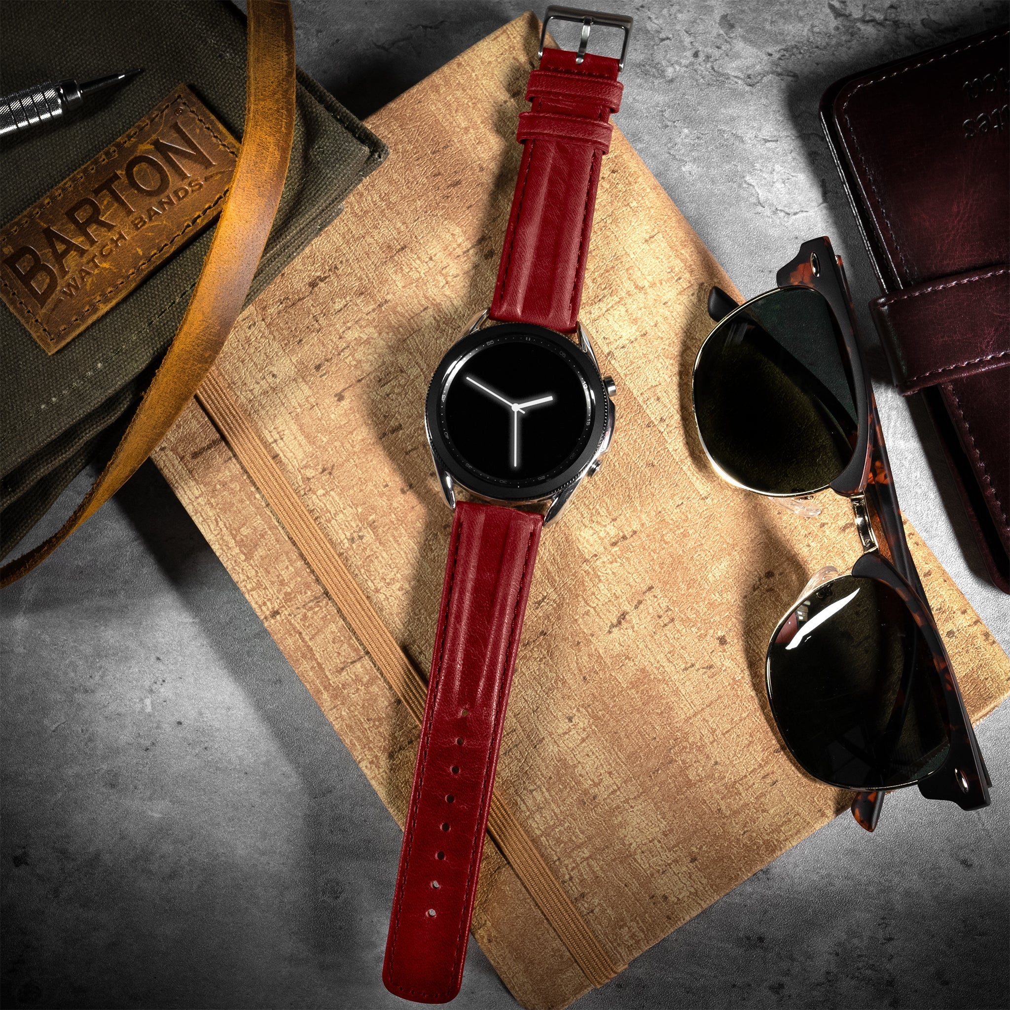 Suunto Vertical & Race | Classic Horween Leather | Crimson Red - Barton Watch Bands