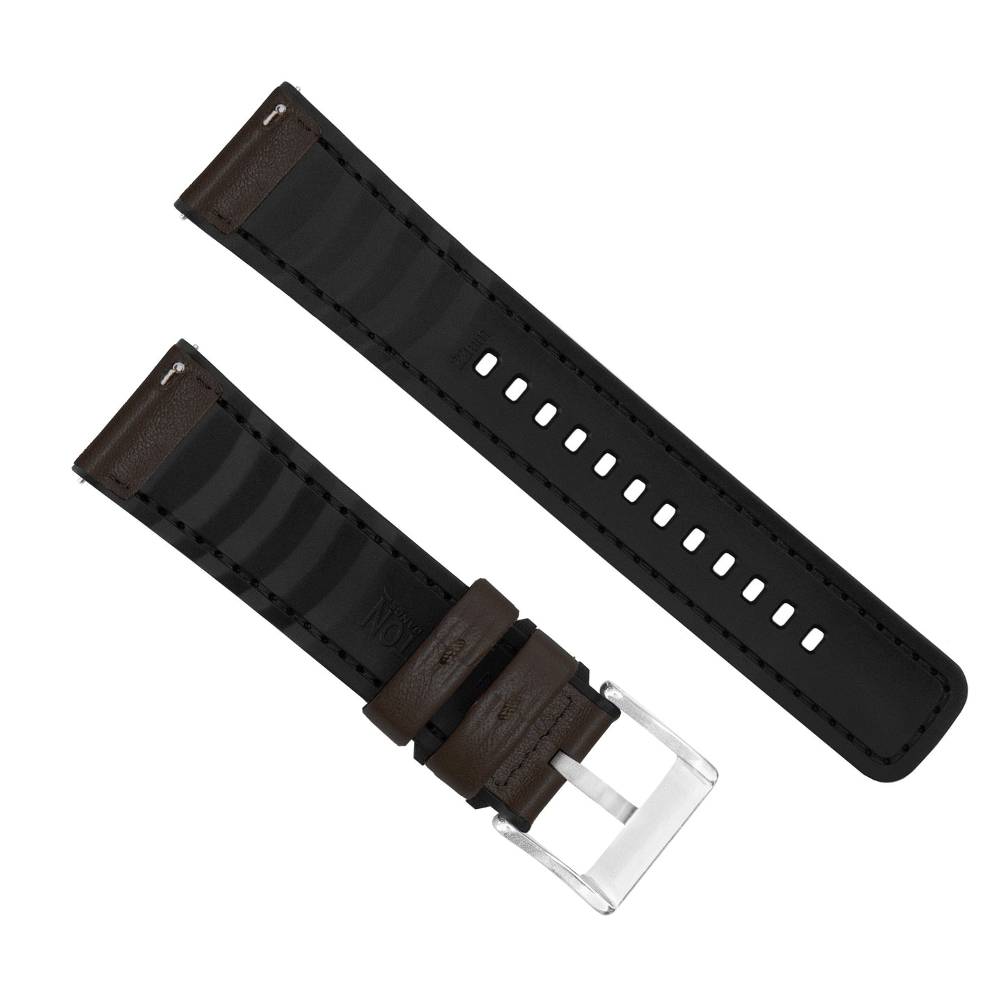 Dark Brown Pittards Water Resistant Leather Silicone Base Watch Band