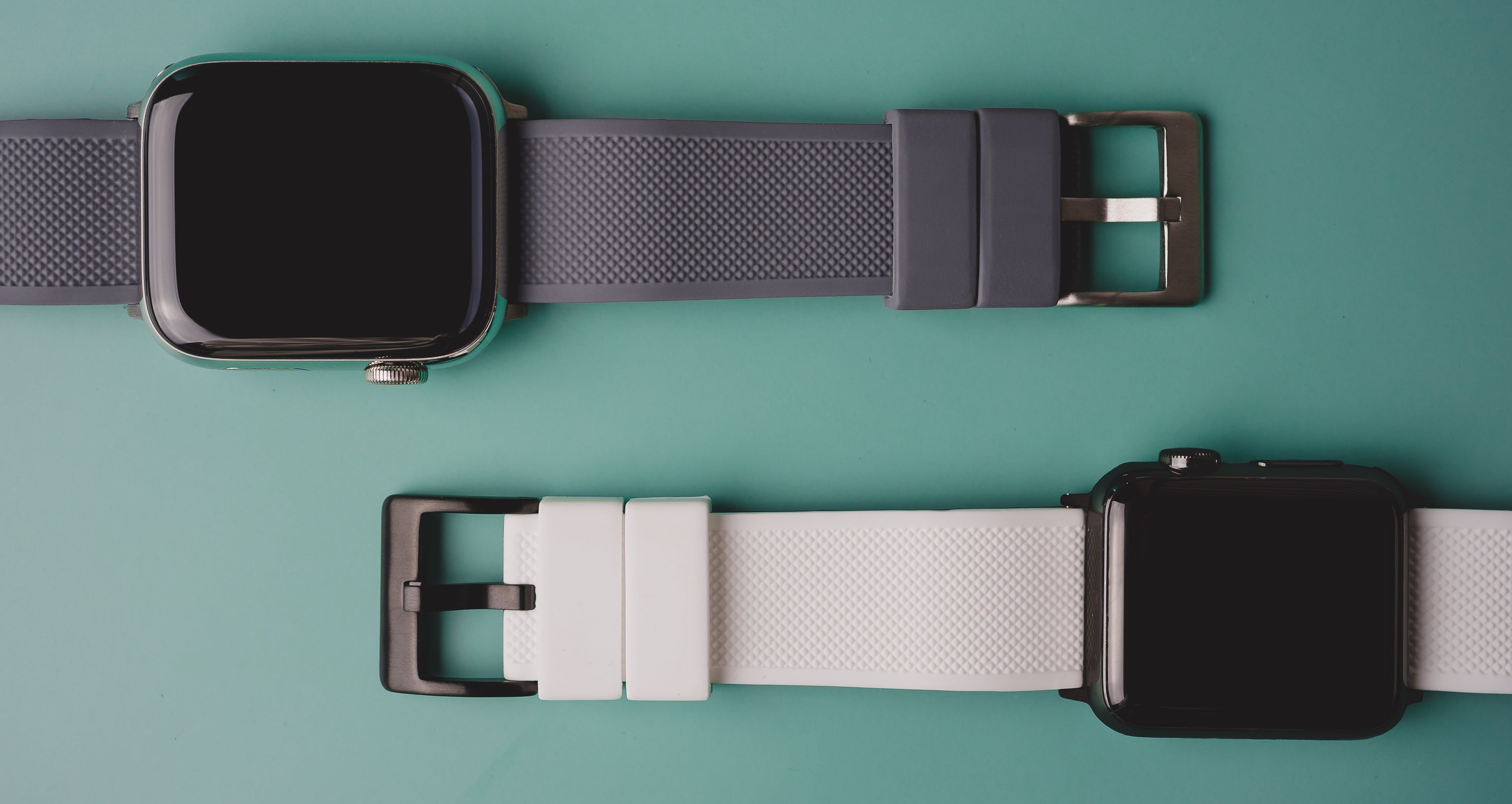 Apple Watch Elite Silicone Smoke Grey Top Mint Green Bottom Watch