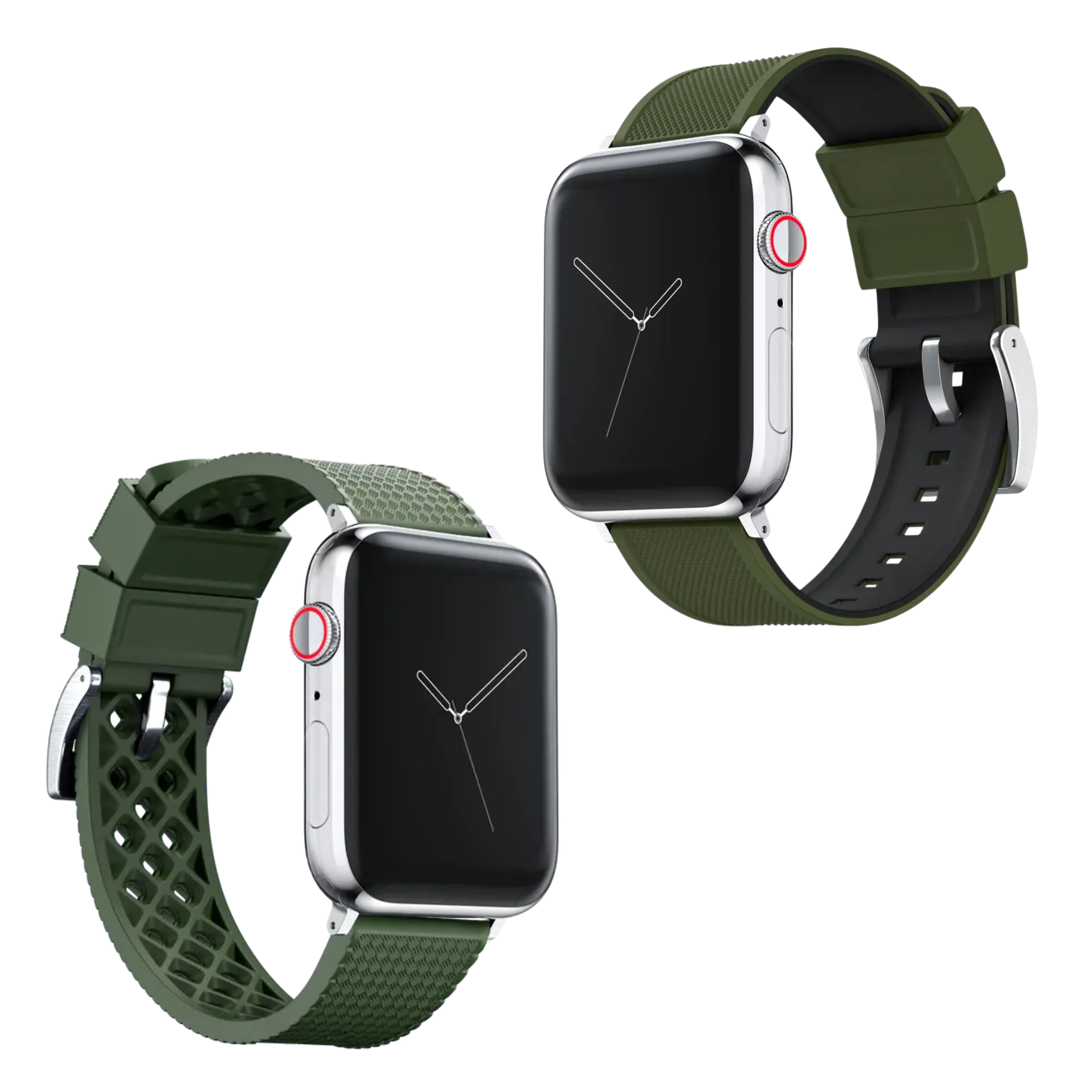 Elite Diver Army Green Apple Watch Strap Bundle | 2 Watch Bands