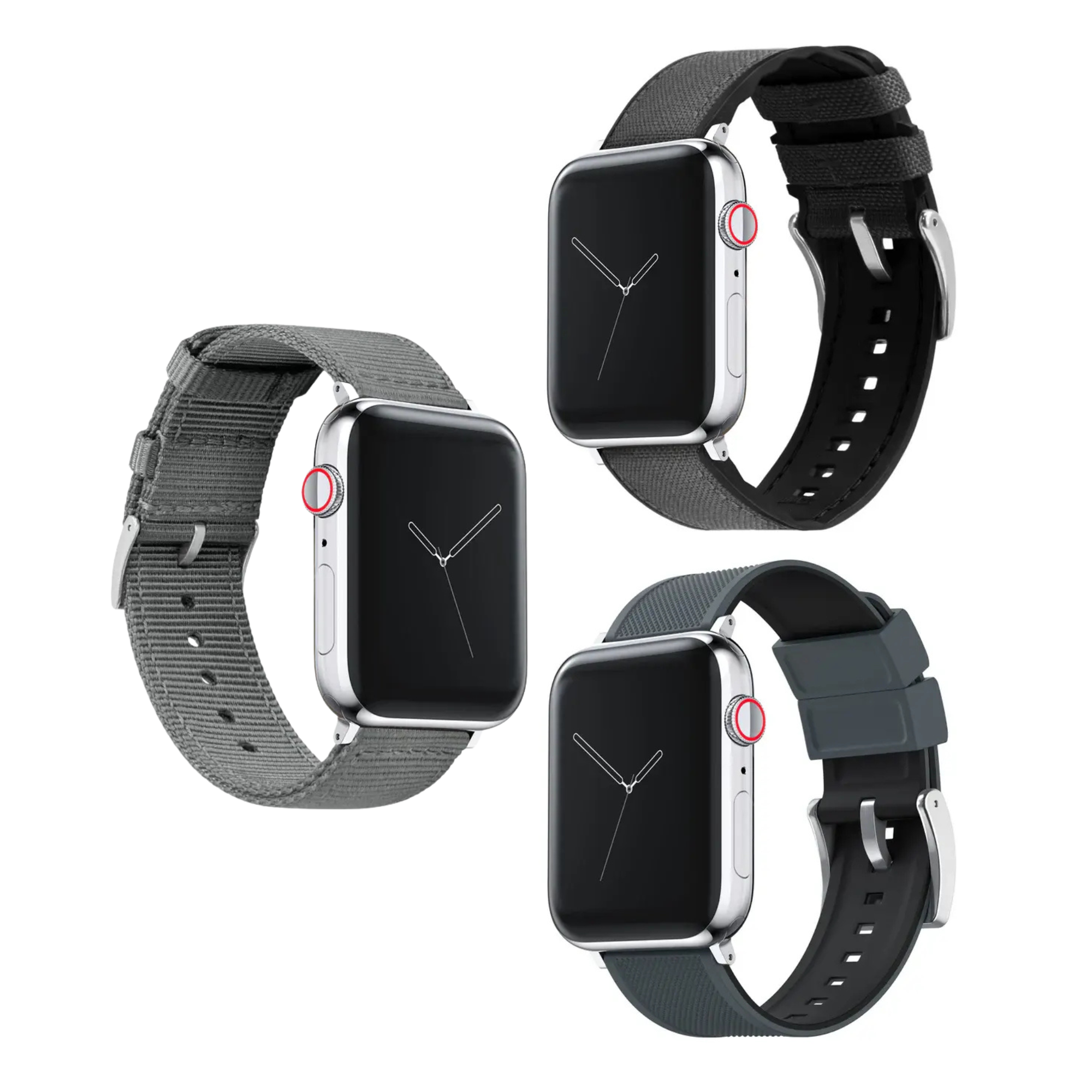 Elite Diver Smoke Grey Apple Watch Strap Bundle | 3 Watch Bands