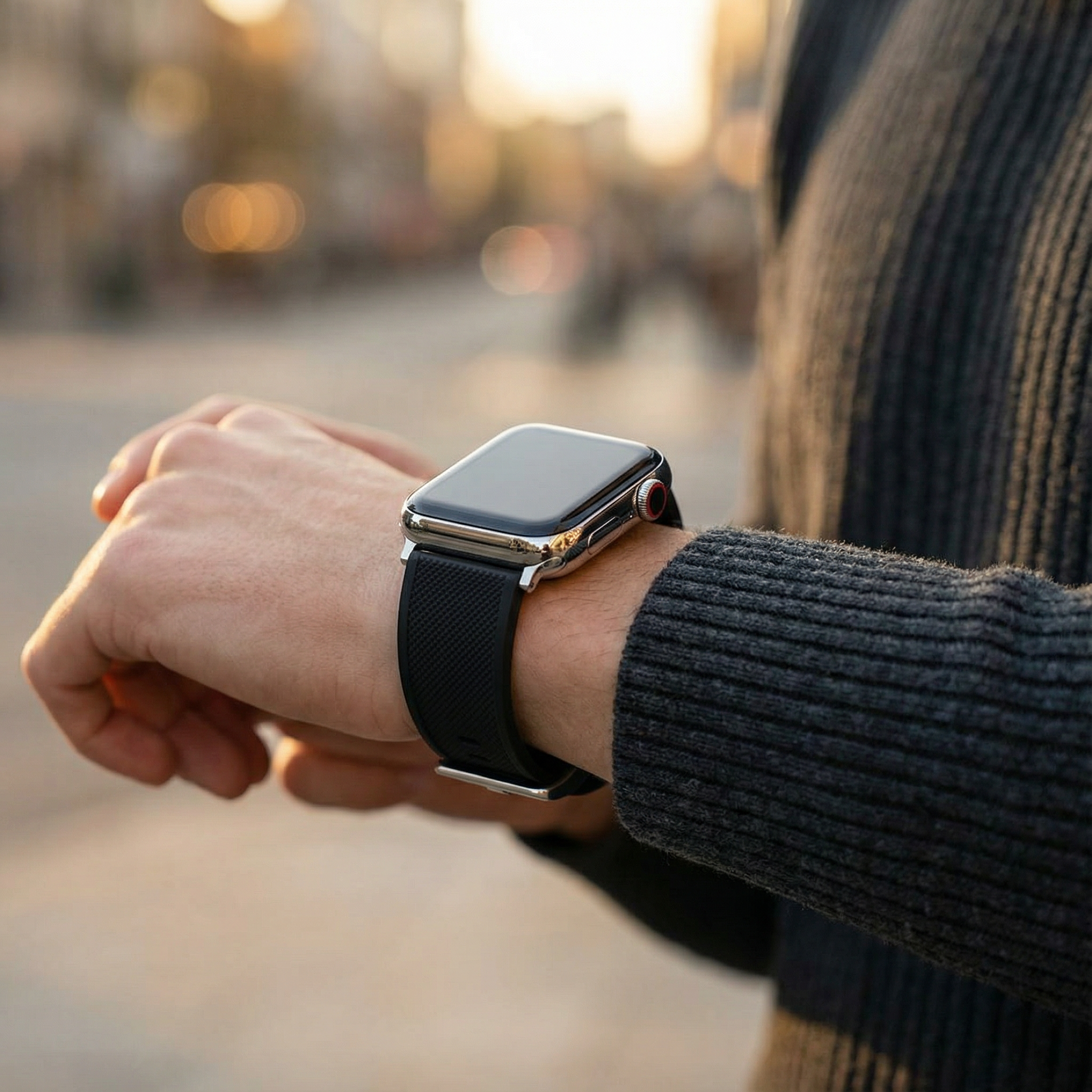 Apple Watch Elite FKM Rubber Black Watch Band