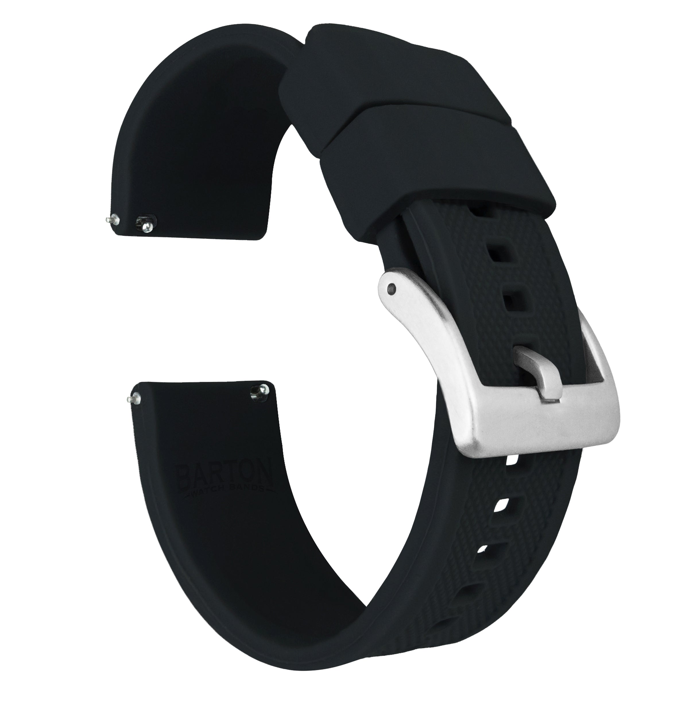 Black Elite FKM Rubber Watch Band
