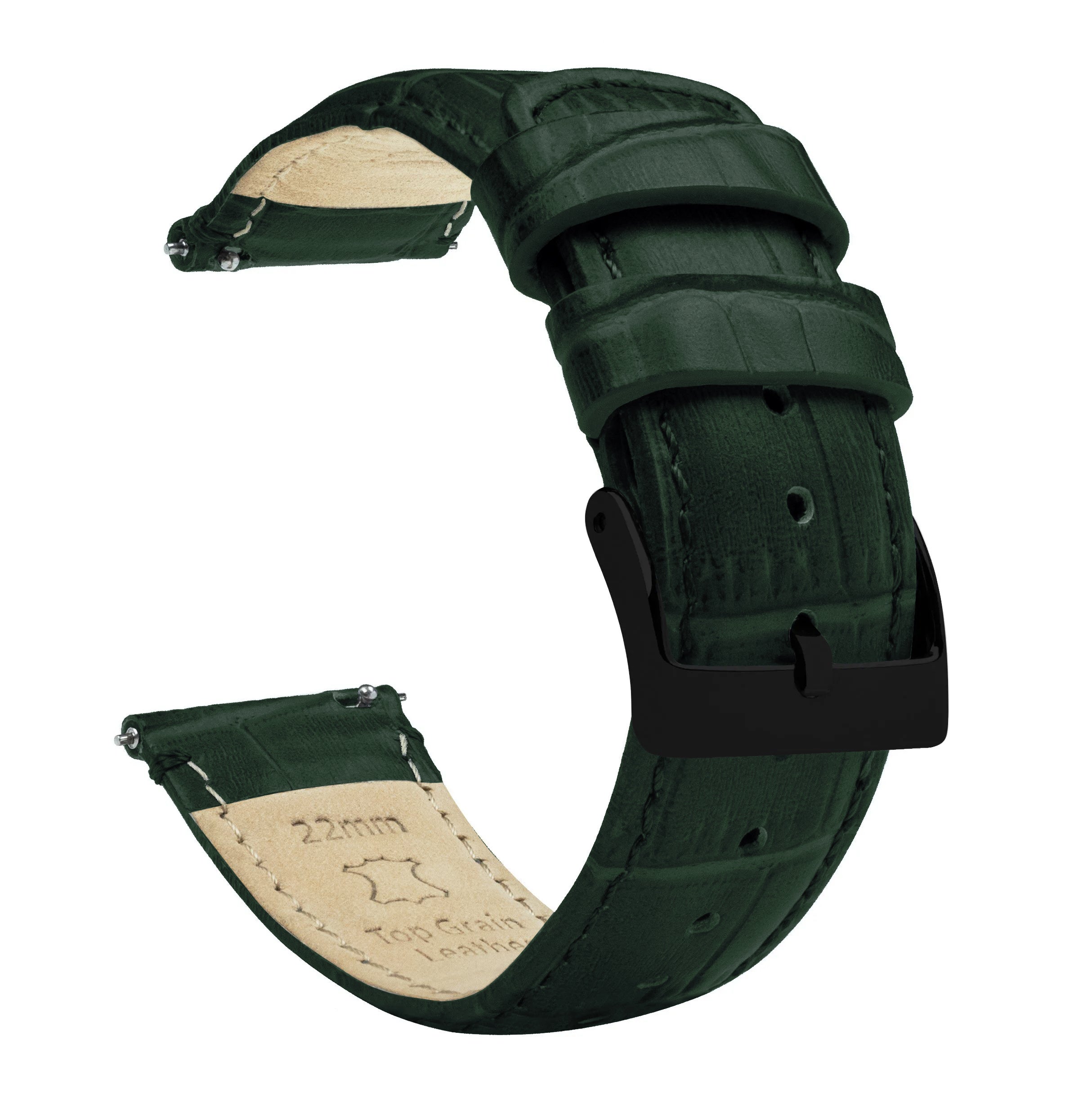 Polar Pacer & Pacer Pro | Forest Green Alligator Grain Leather - Barton Watch Bands