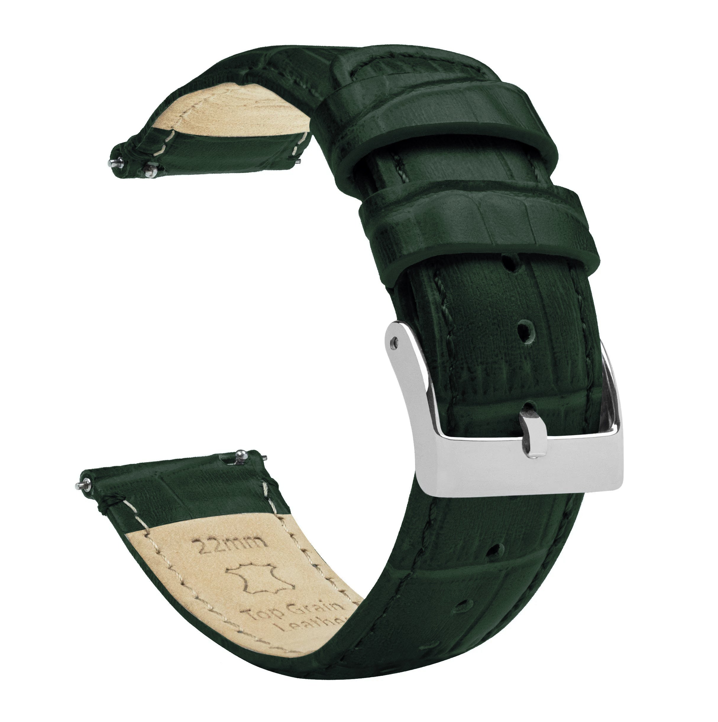 Polar Pacer & Pacer Pro | Forest Green Alligator Grain Leather - Barton Watch Bands