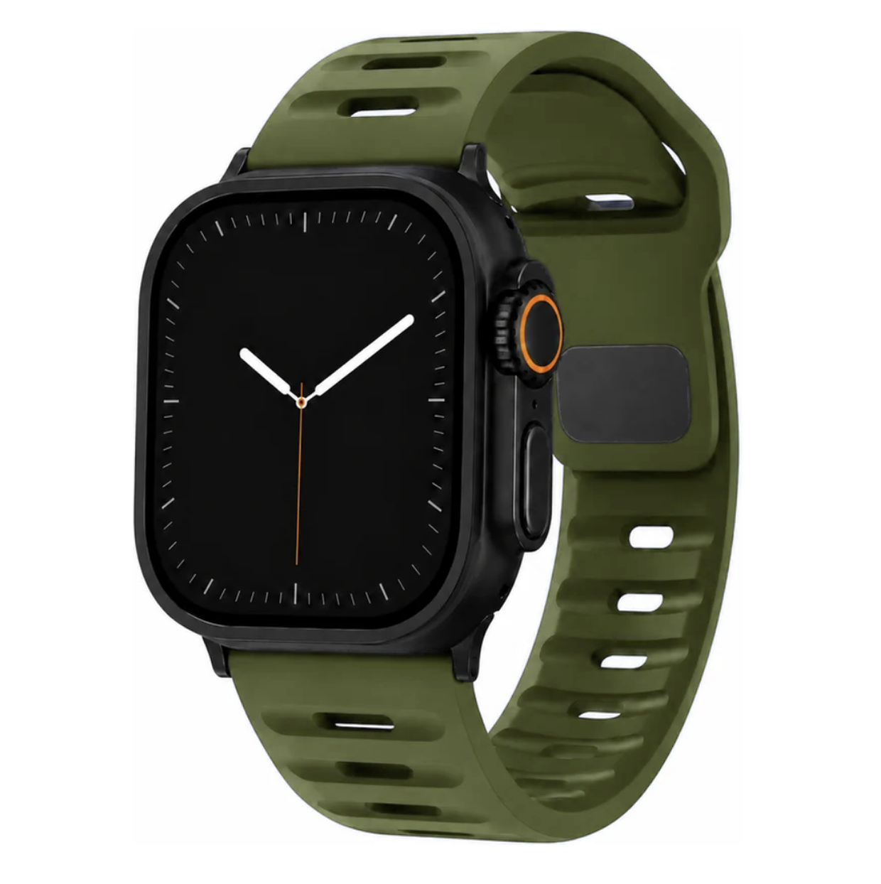 Apple Watch Active FKM Rubber Army Green Watch Band