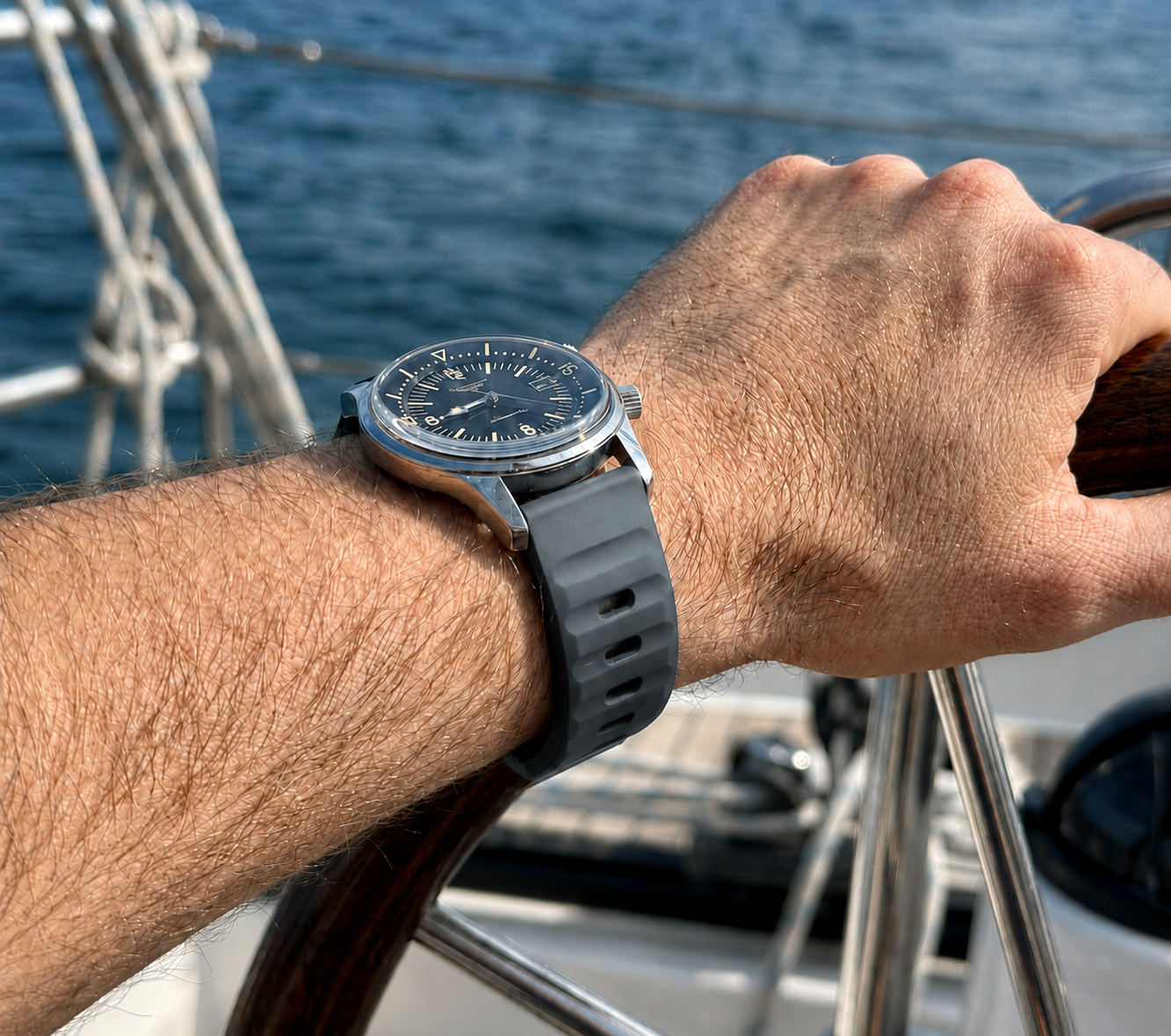 Smoke Grey Active FKM Rubber Watch Band