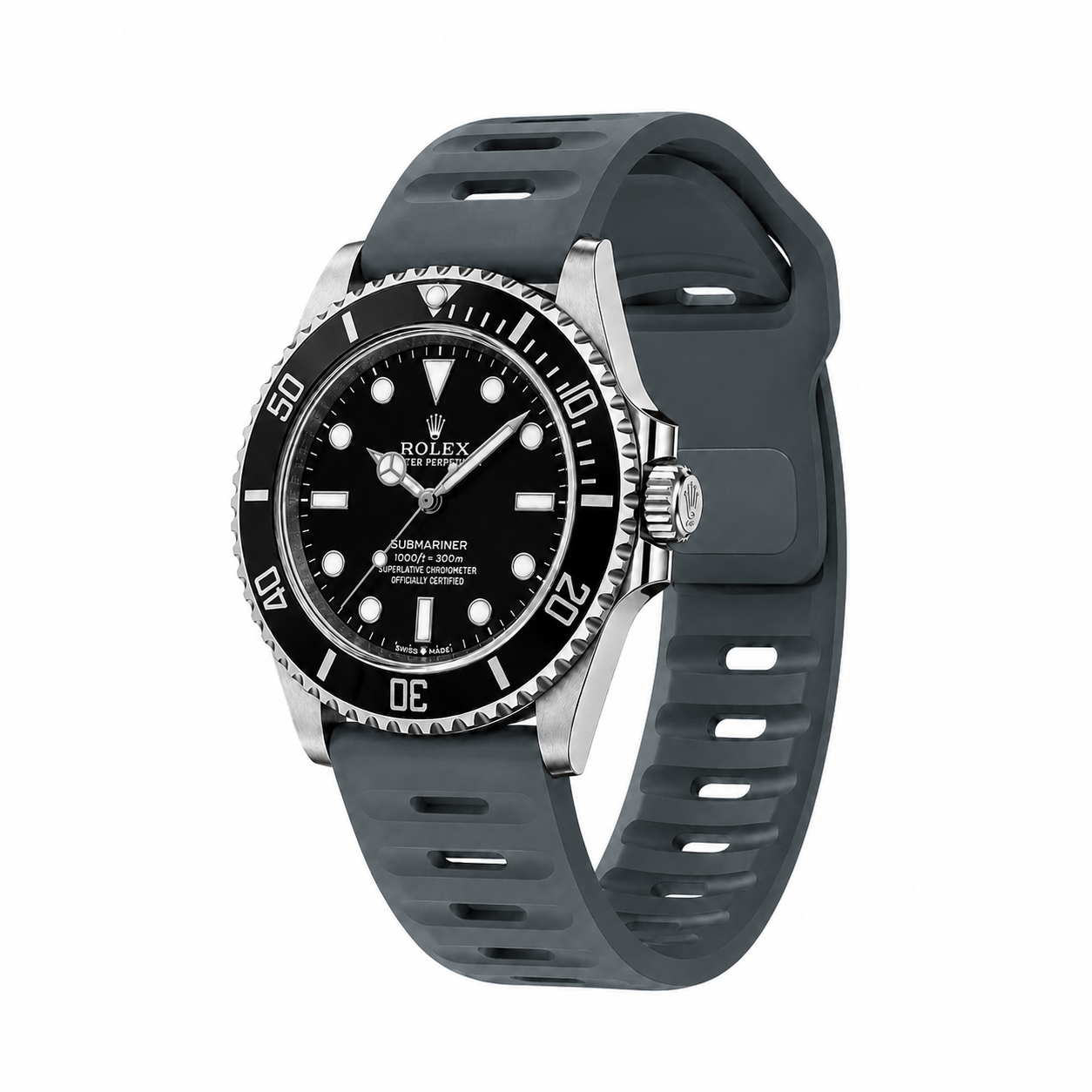 Smoke Grey Active FKM Rubber Watch Band