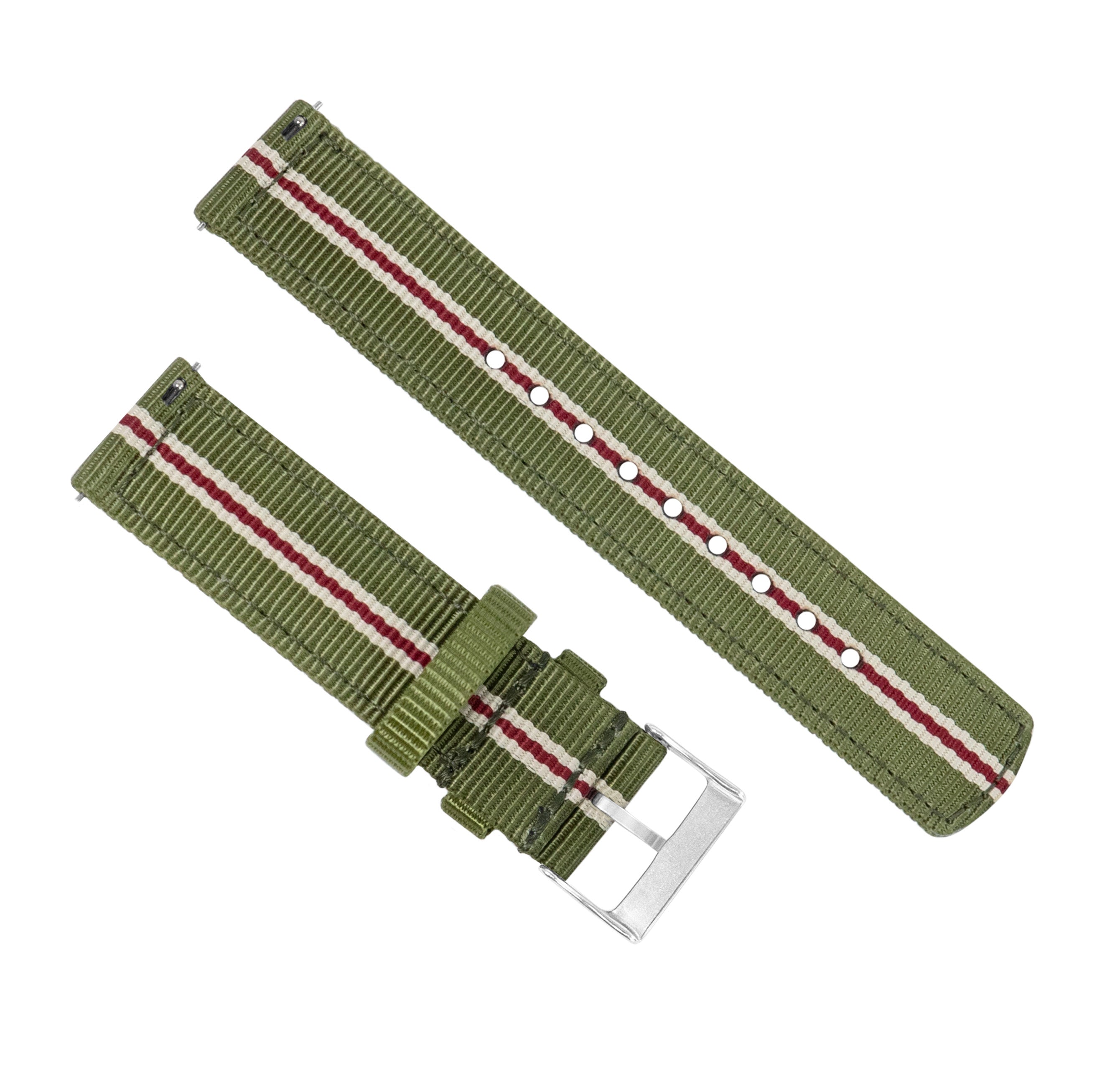Suunto Vertical & Race | Two-Piece NATO® style | Army Green & Crimson - Barton Watch Bands
