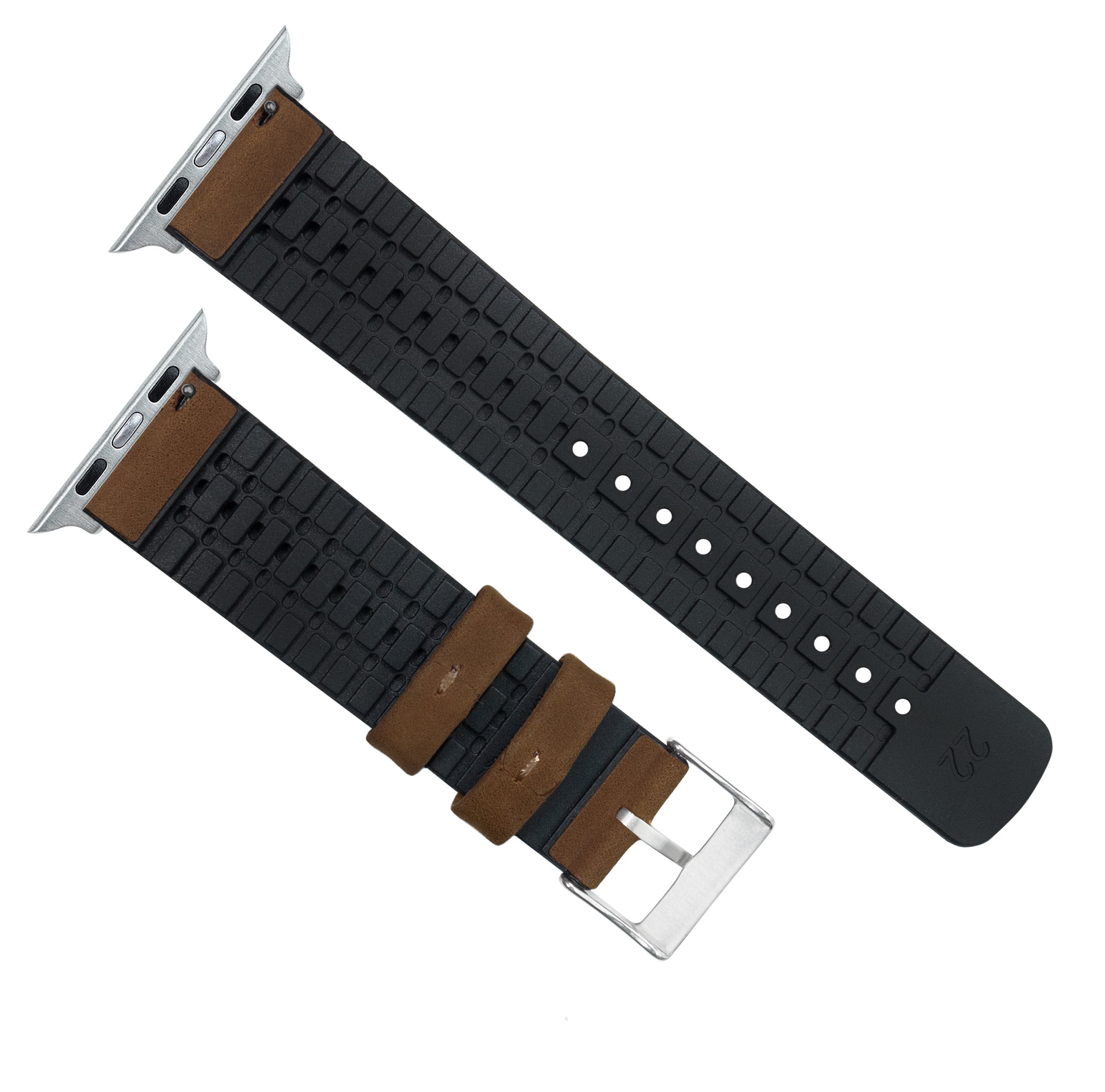 Apple Watch Oak Brown Leather Hybrid Watch Band