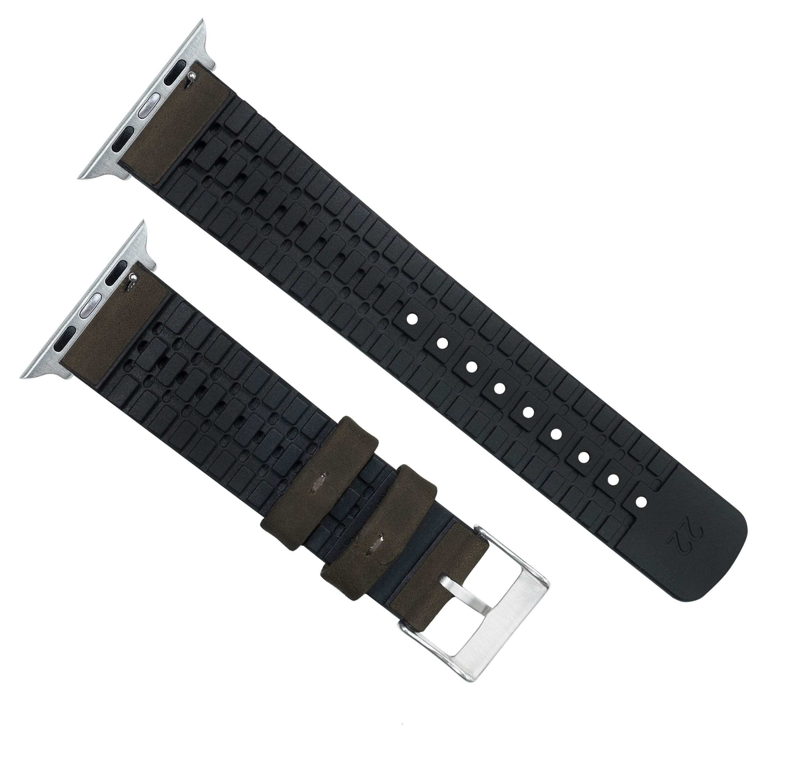 Apple Watch Smoke Leather Hybrid Watch Band