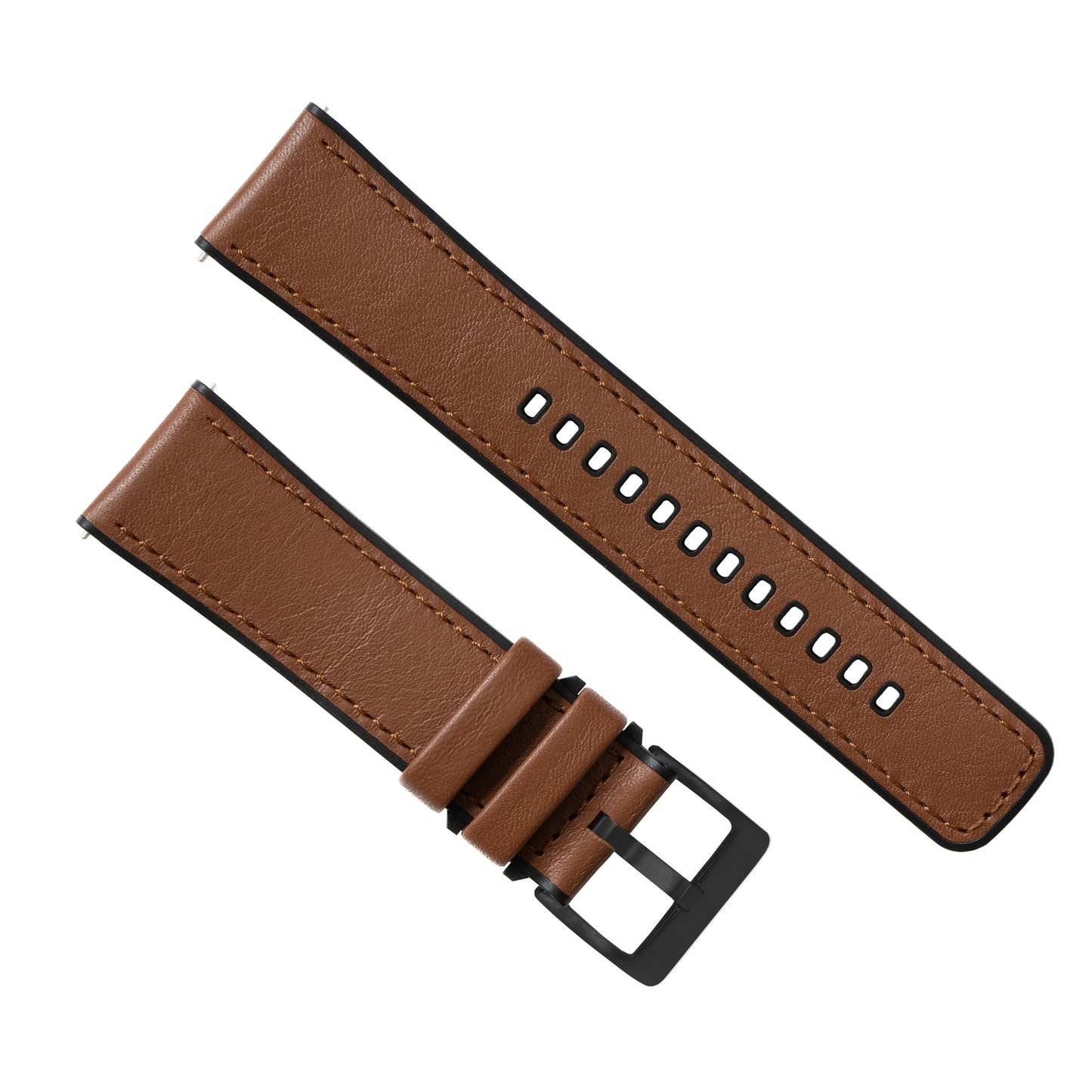 Light Brown Pittards Water Resistant Leather Silicone Base Watch Band