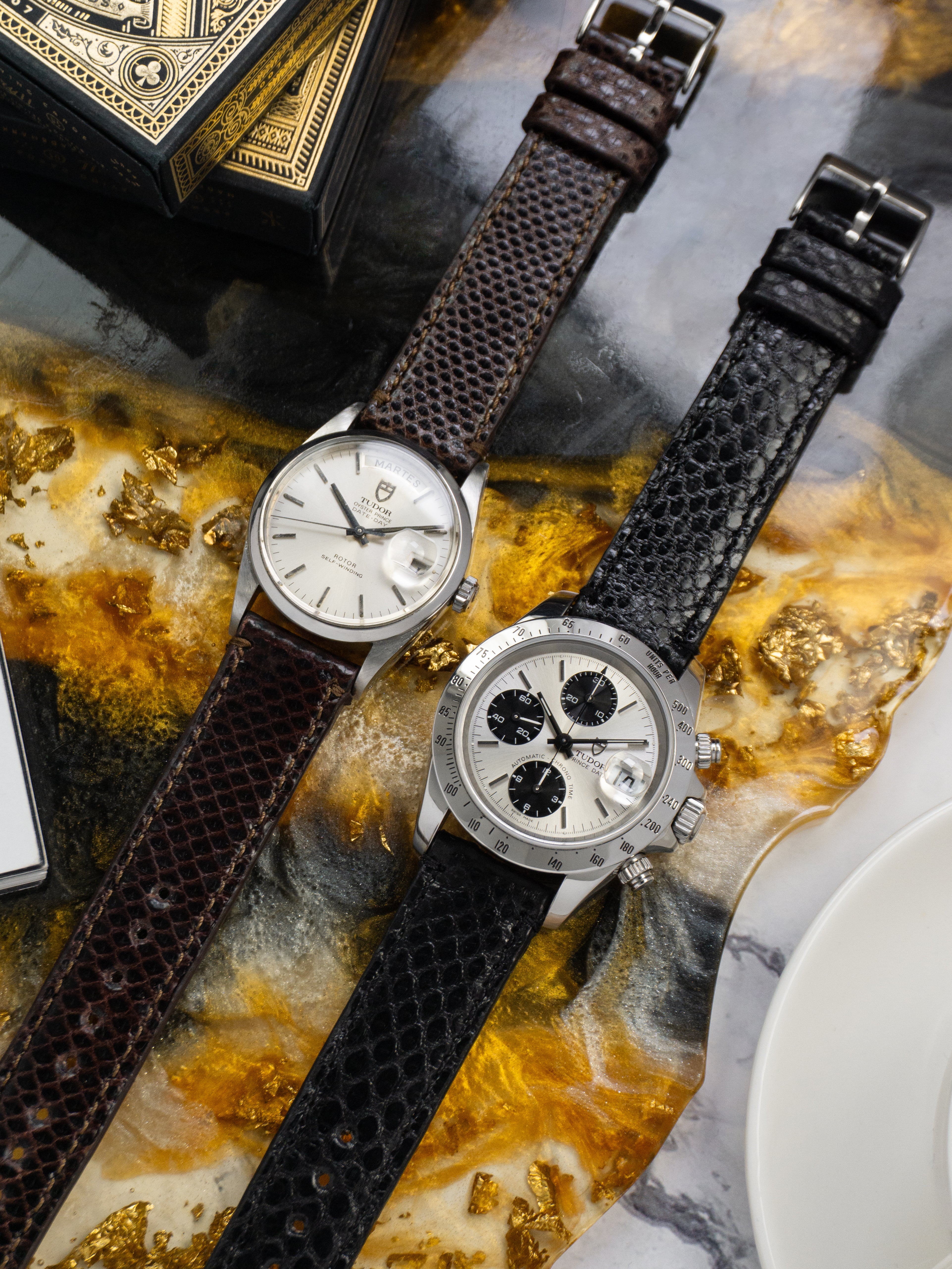 Genuine Snakeskin Brown Leather Watch Band, Crafted in the USA - Tudor Black Bay 58 & Pro (20mm)