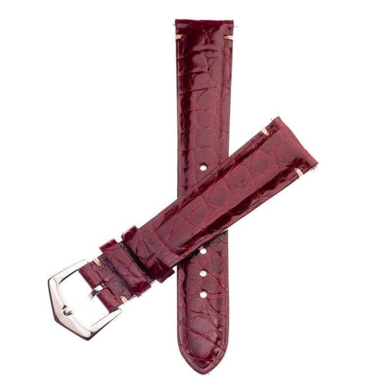 Burgundy alligator watch strap online