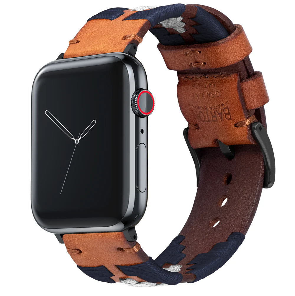 Blue Ridge Apple Watch Brown Leather Strap Bundle | 2 Watch Bands