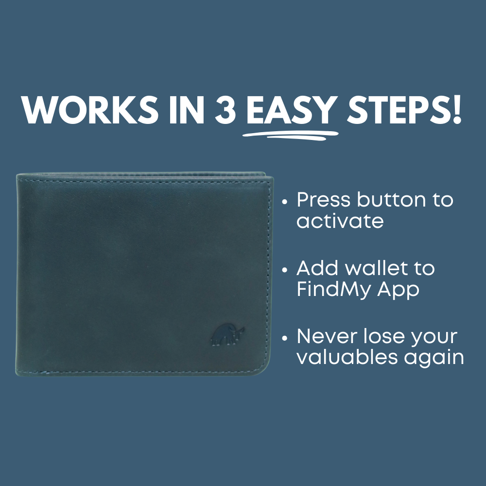 BACKORDER - Leather Nav Bifold Wallet - OCEAN