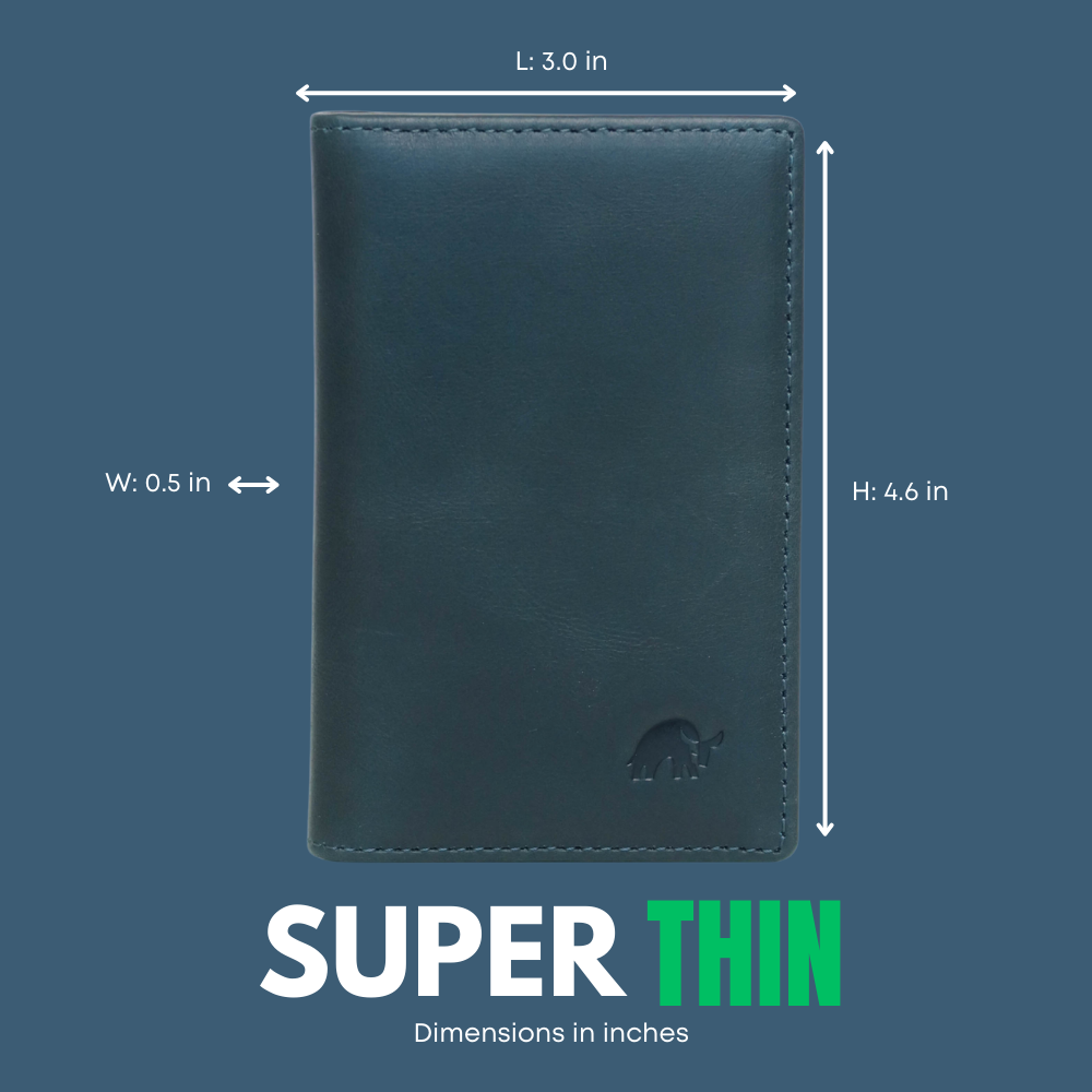 Leather Nav Messenger Wallet - OCEAN